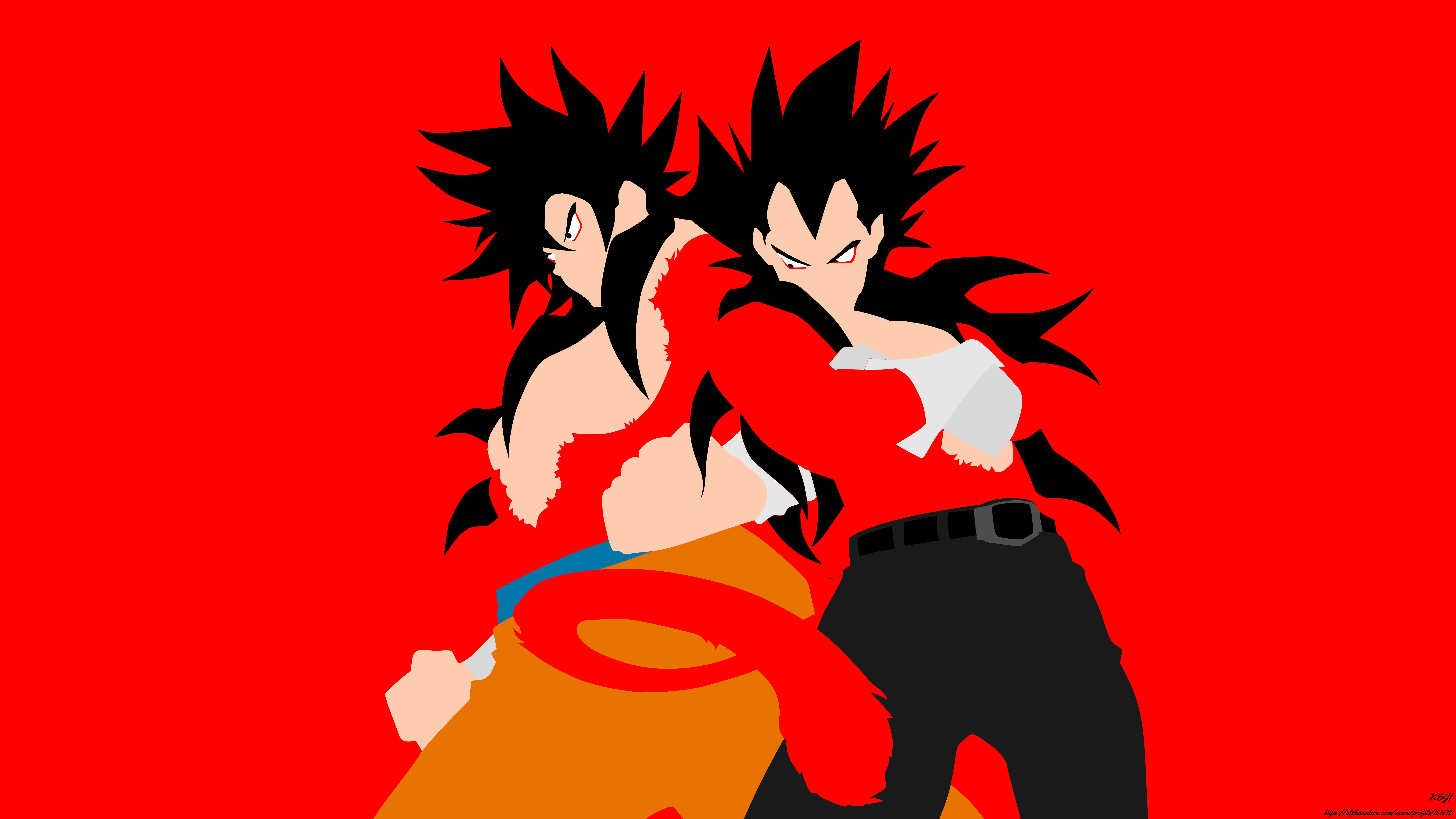 Goku and Vegeta Super Saiyan 4 from Dragon Ball GT HD Wallpaper