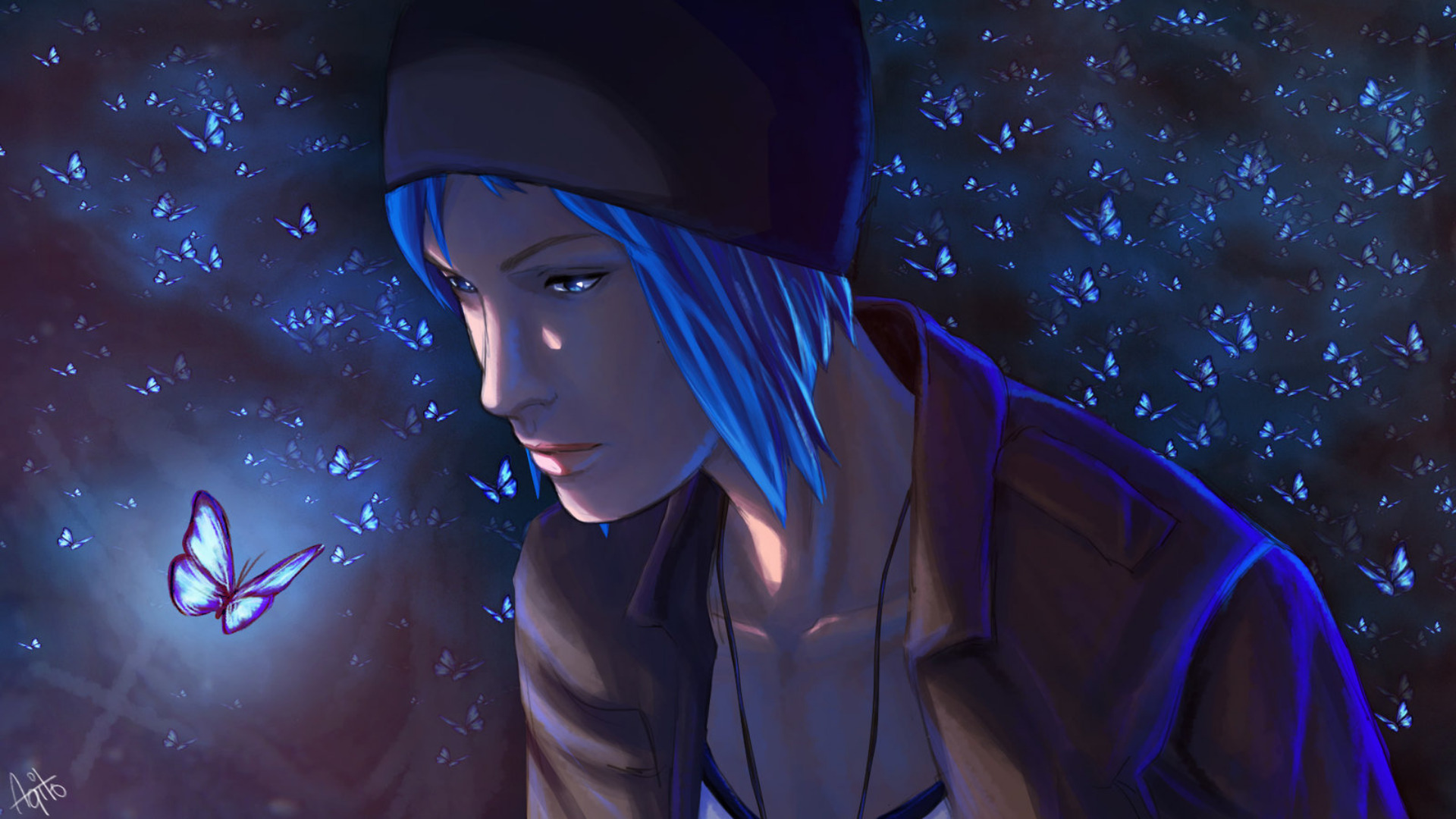 Chloe Price from Life is Strange with butterflies HD Wallpaper