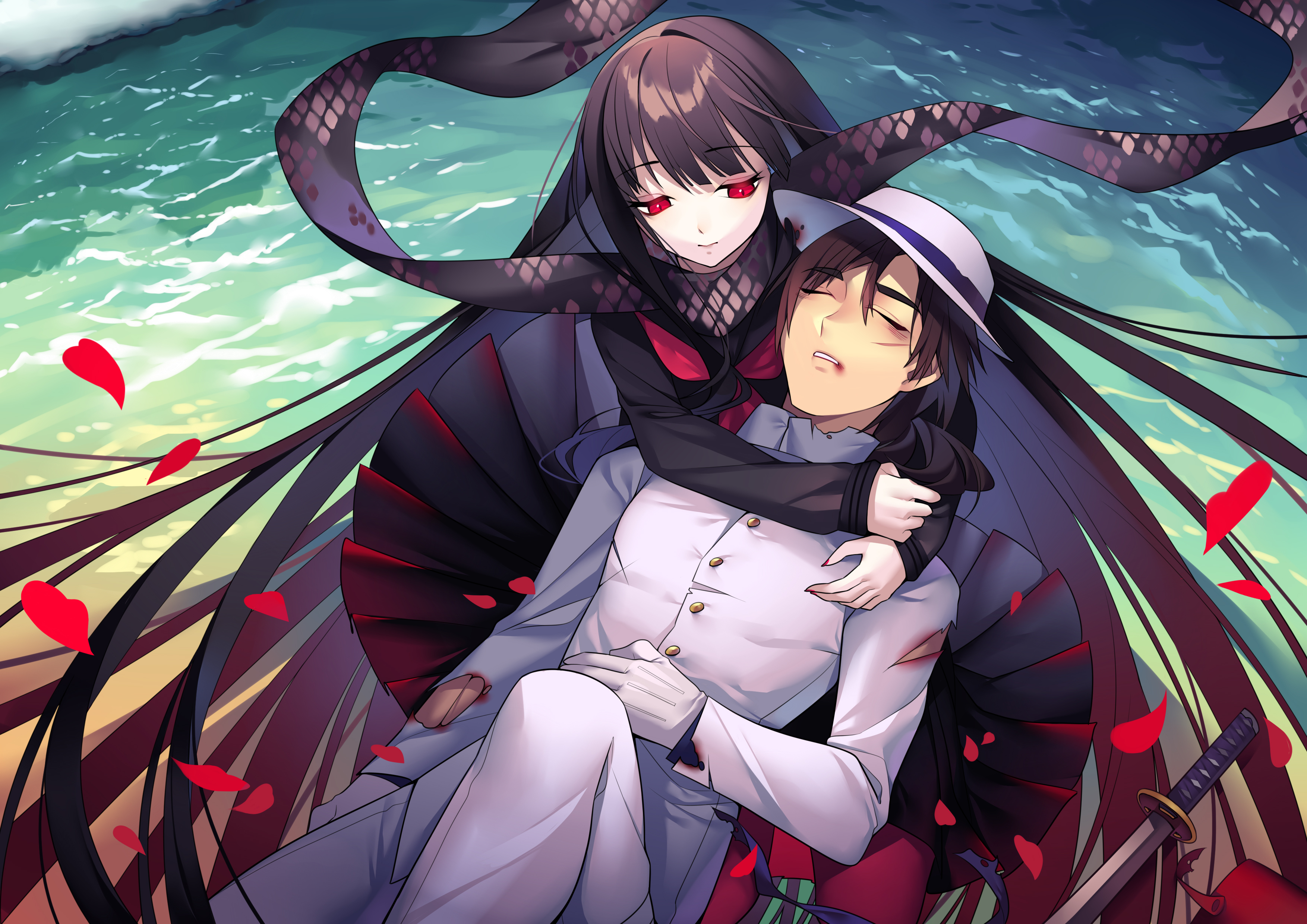 Oryou and Sakamoto Ryōma from Fate/Grand Order HD Wallpaper