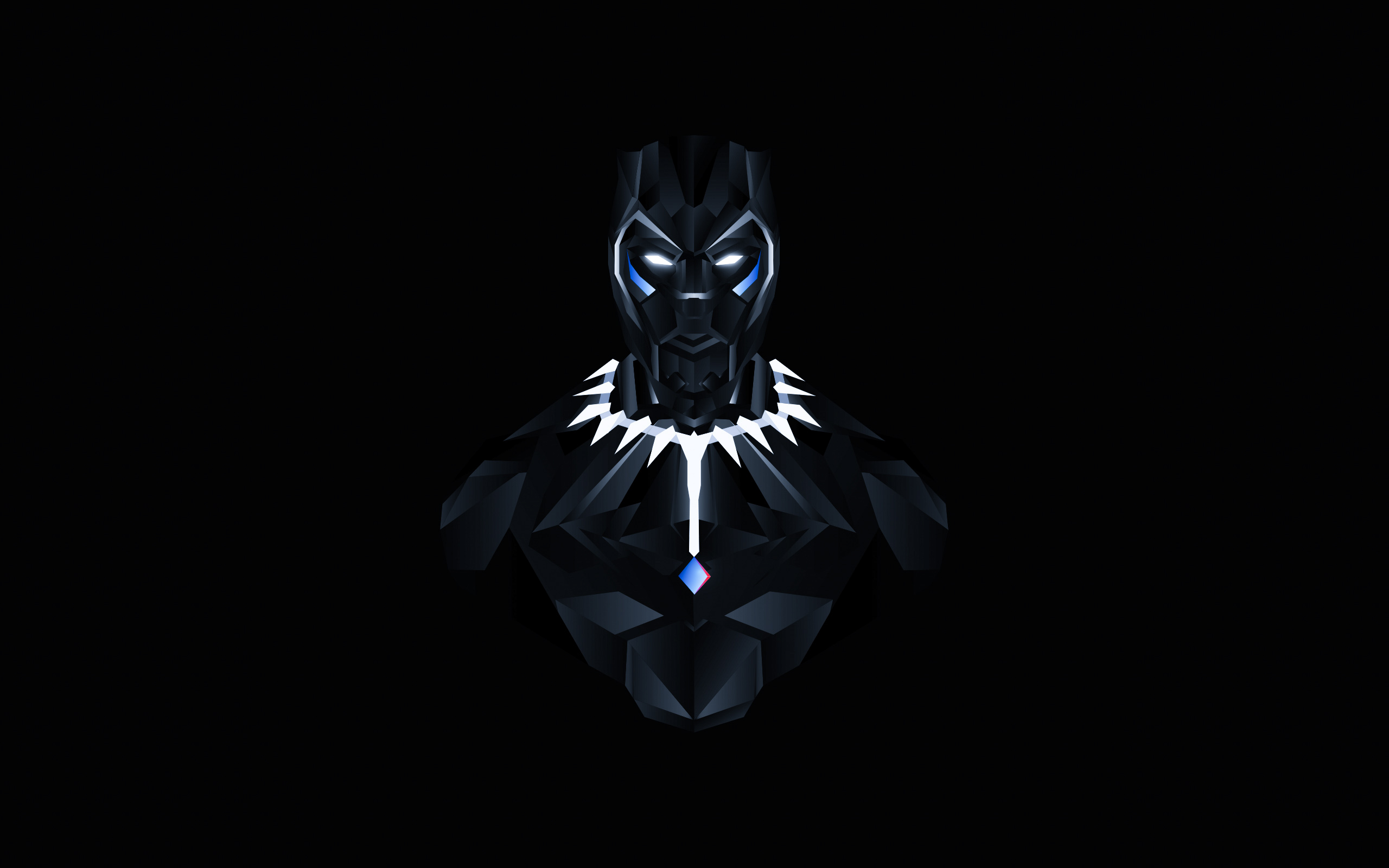 Black Panther Low Poly Minimalist Art HD Wallpaper
