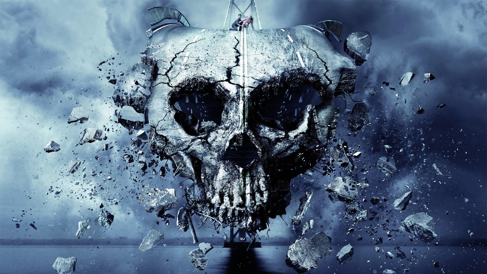 Exploding Skull Bridge HD Wallpaper