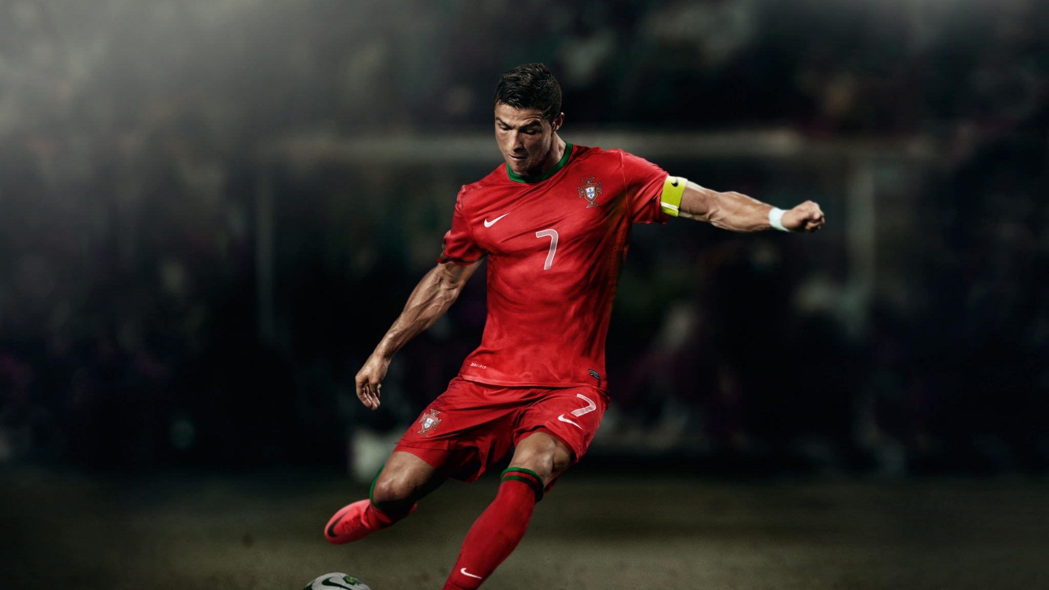 Cristiano Ronaldo in Portugal soccer uniform HD Wallpaper