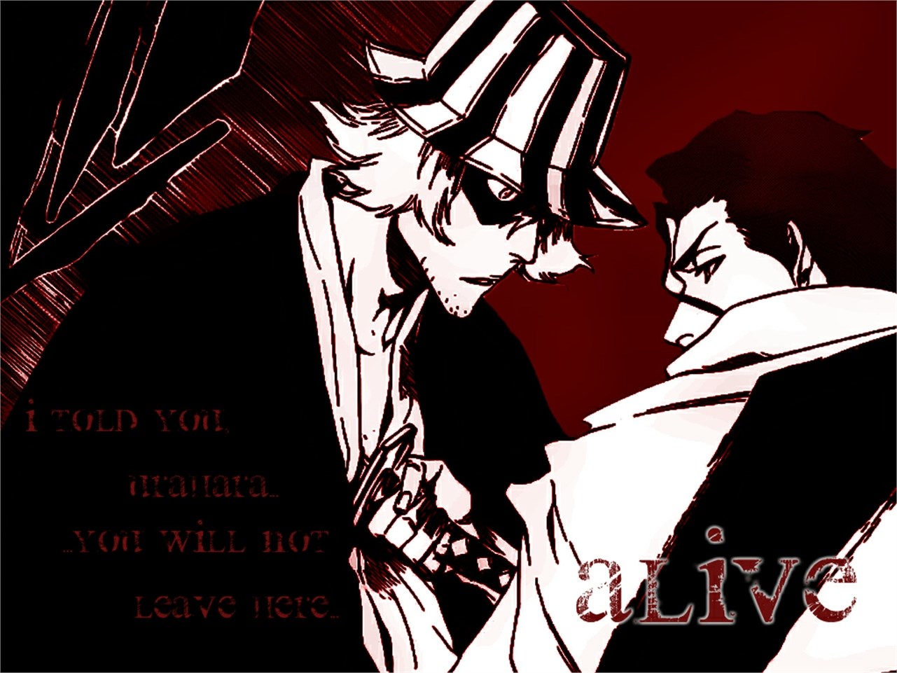 Bleach characters Kisuke Urahara and Sosuke Aizen confrontation HD Wallpaper