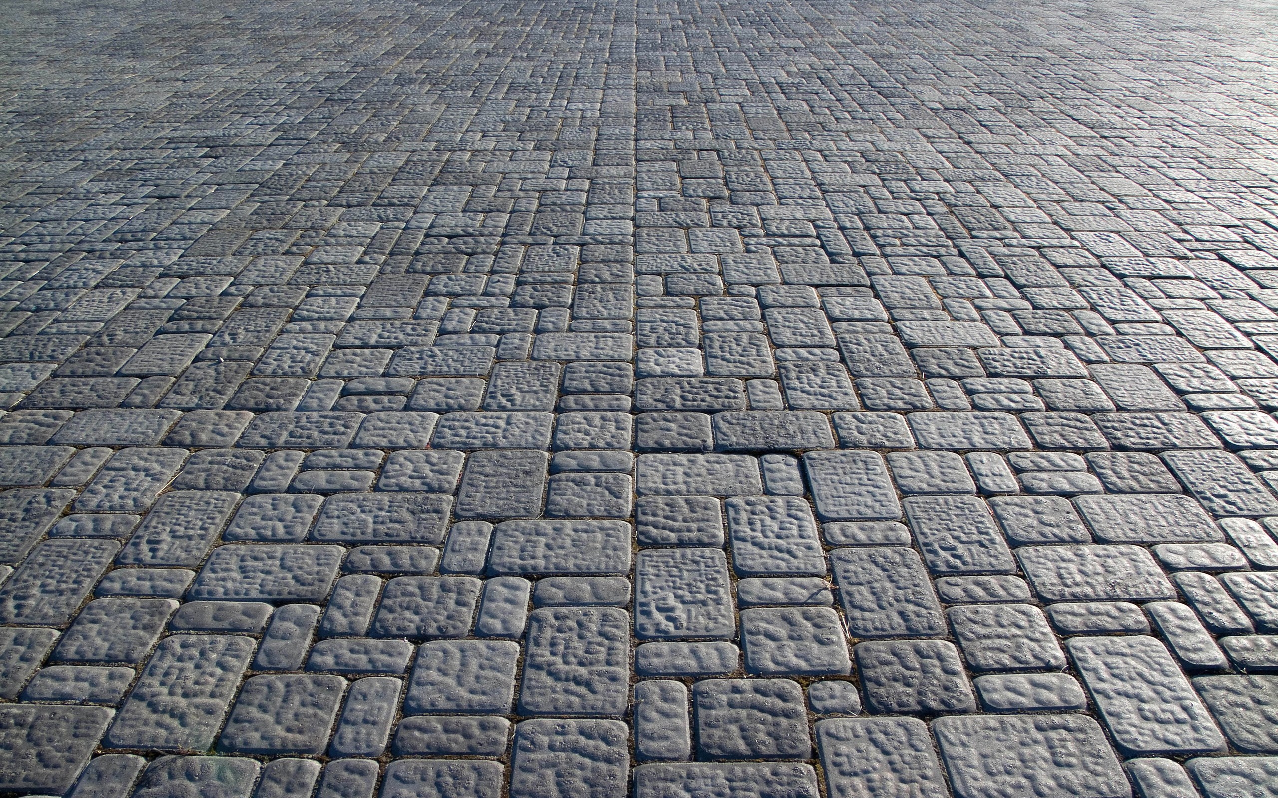 Cobblestone pavement with perspective HD Wallpaper