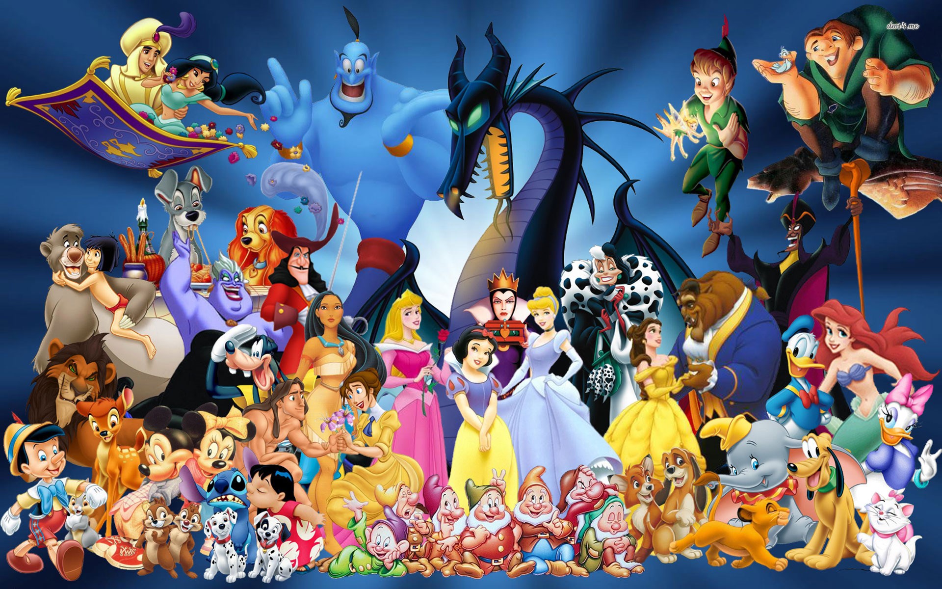 Disney Characters Montage HD Wallpaper