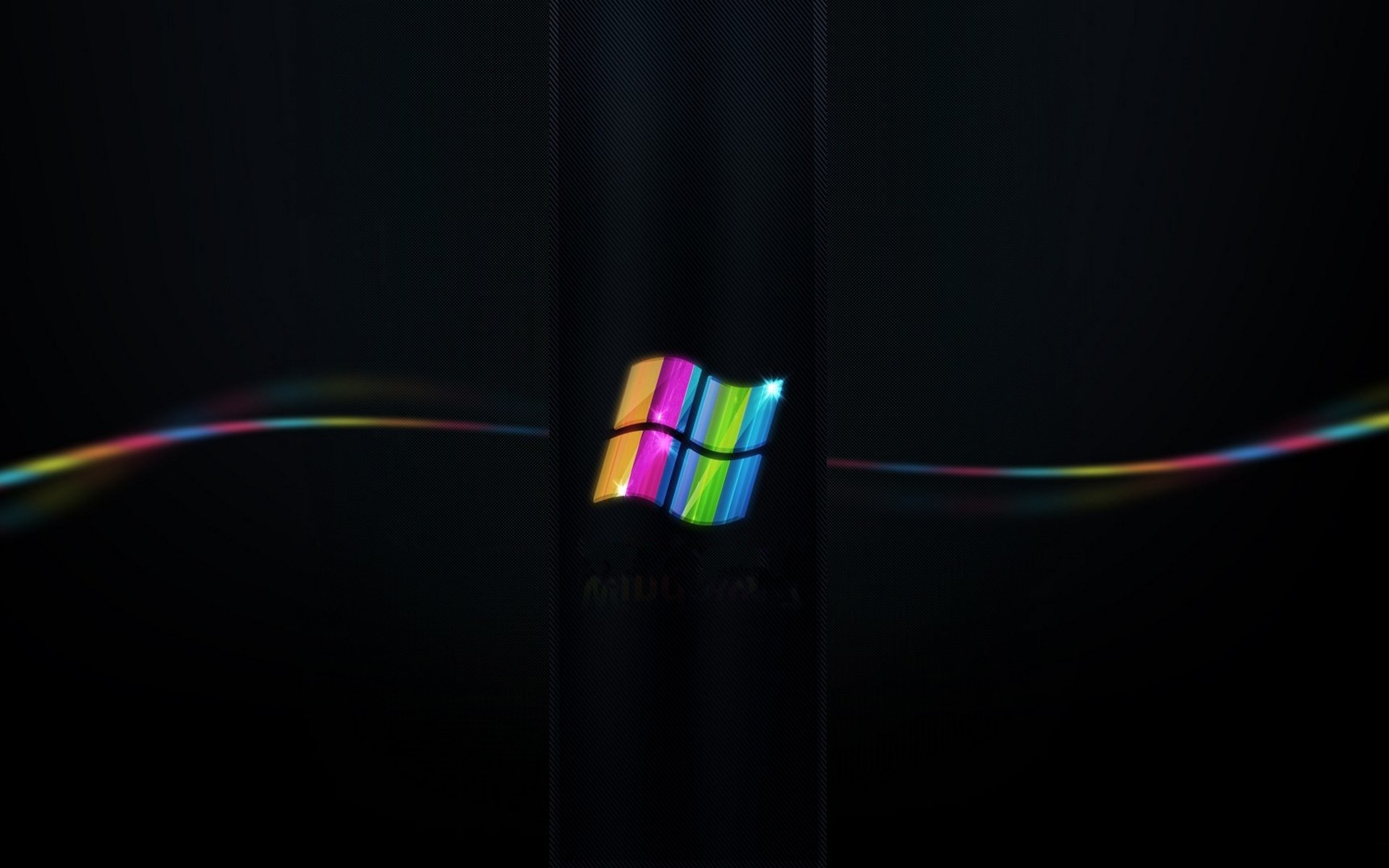 Windows logo with rainbow light streaks HD Wallpaper