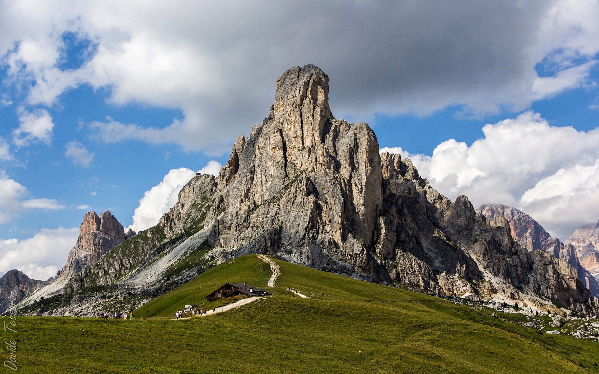 Majestic Rocky Mountain Under Blue Sky HD Wallpaper