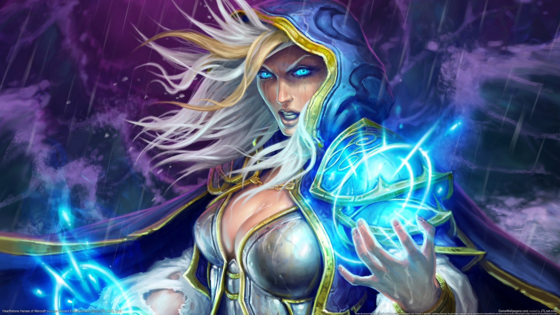 Jaina Proudmo from Warcraft casting a spell HD Wallpaper