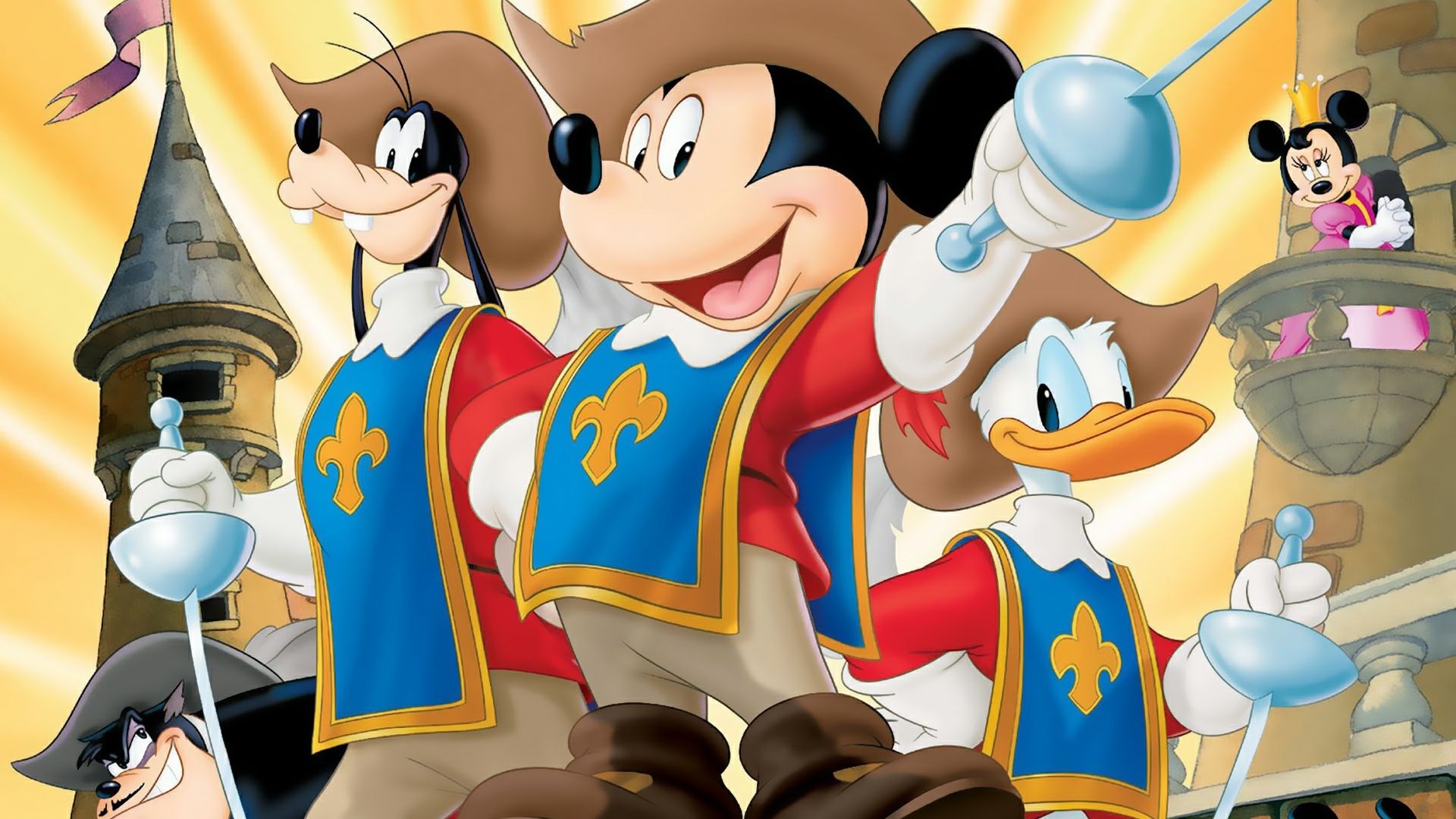 Mickey, Donald, and Goofy as The Three Musketeers HD Wallpaper