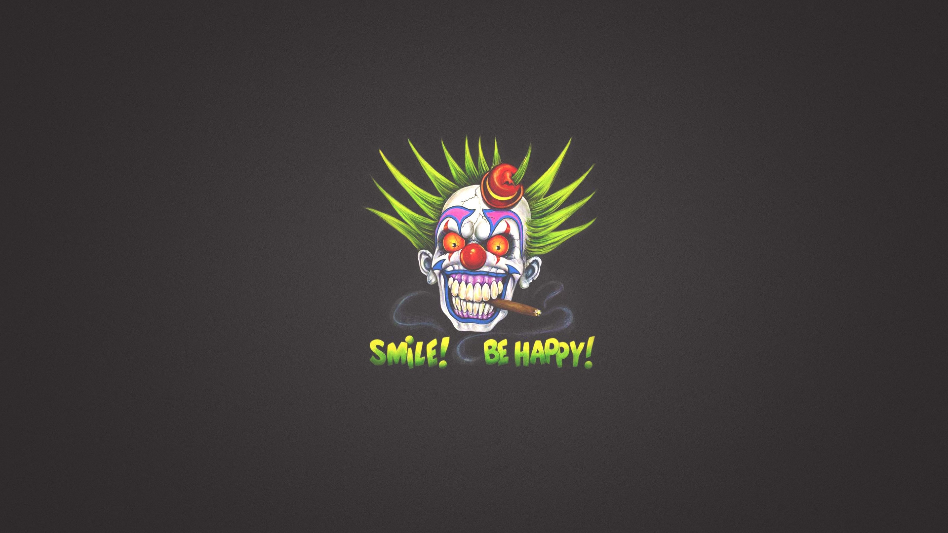 Scary clown smoking cigar 4K HD Wallpaper