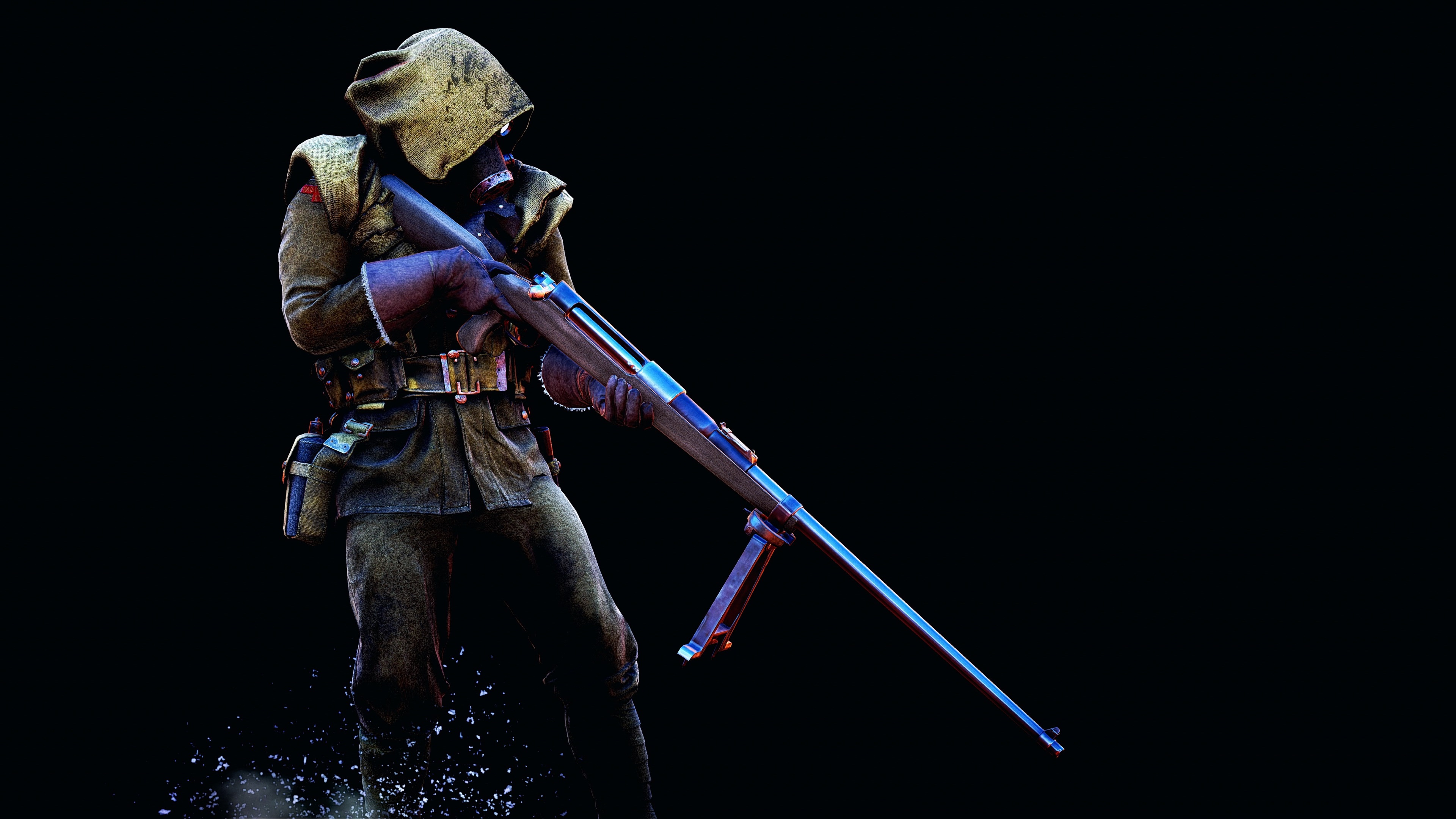 Soldier with gas mask and rifle in Battlefield 1 4K HD Wallpaper