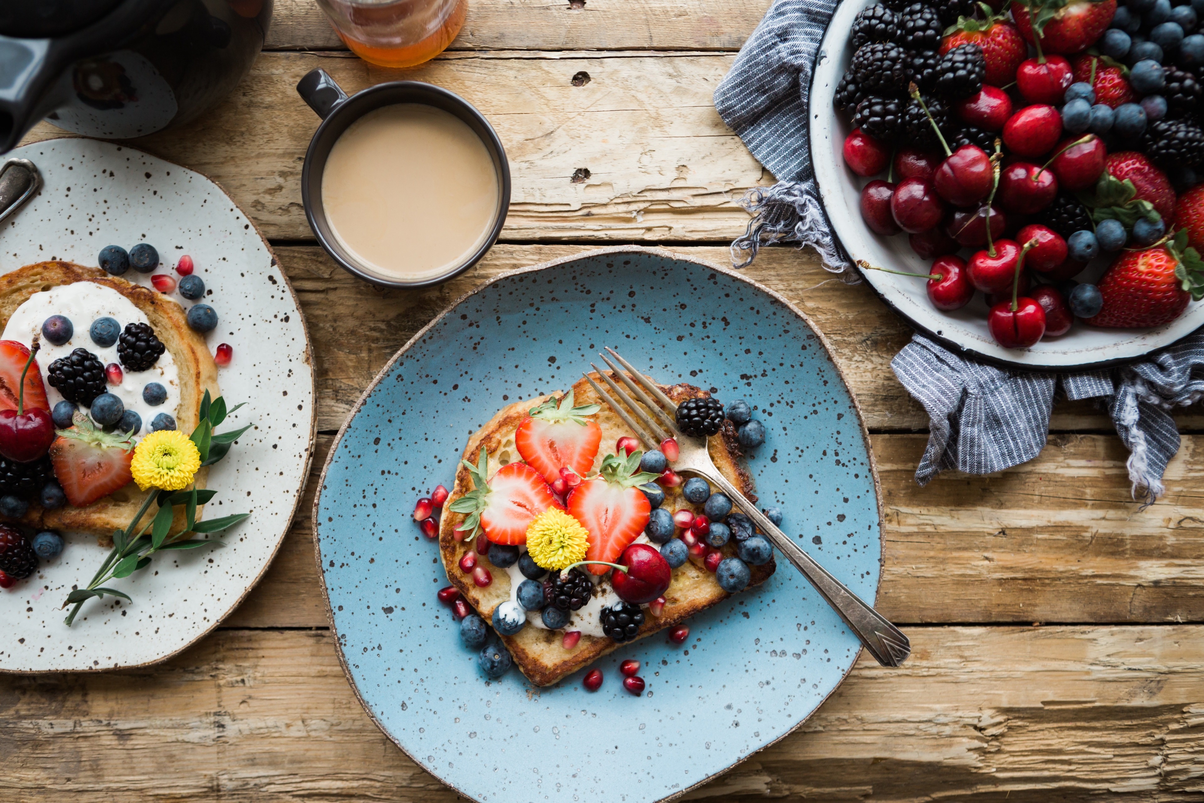 Breakfast with Berries and Coffee 4K HD Wallpaper