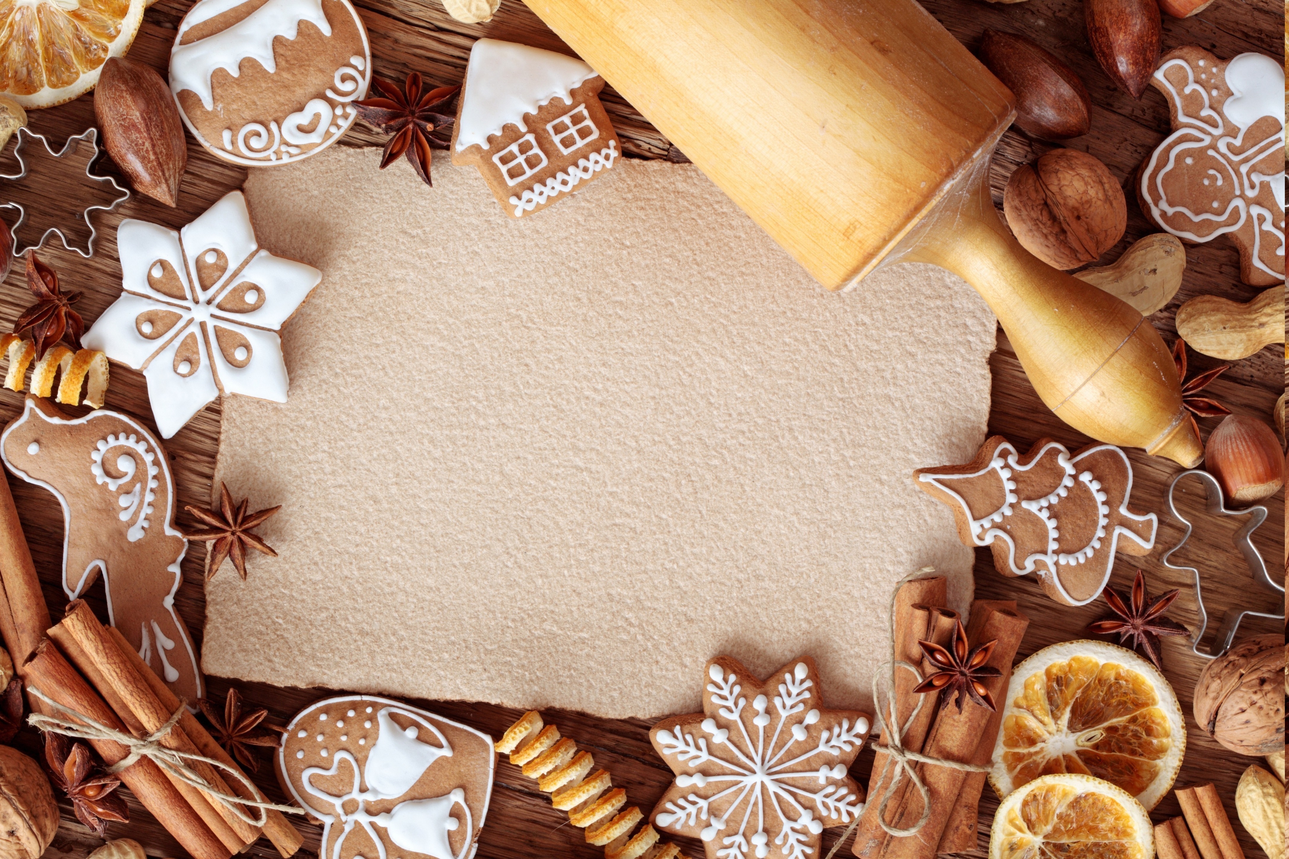 Christmas Cakes on Paper Table Sheet HD Wallpaper
