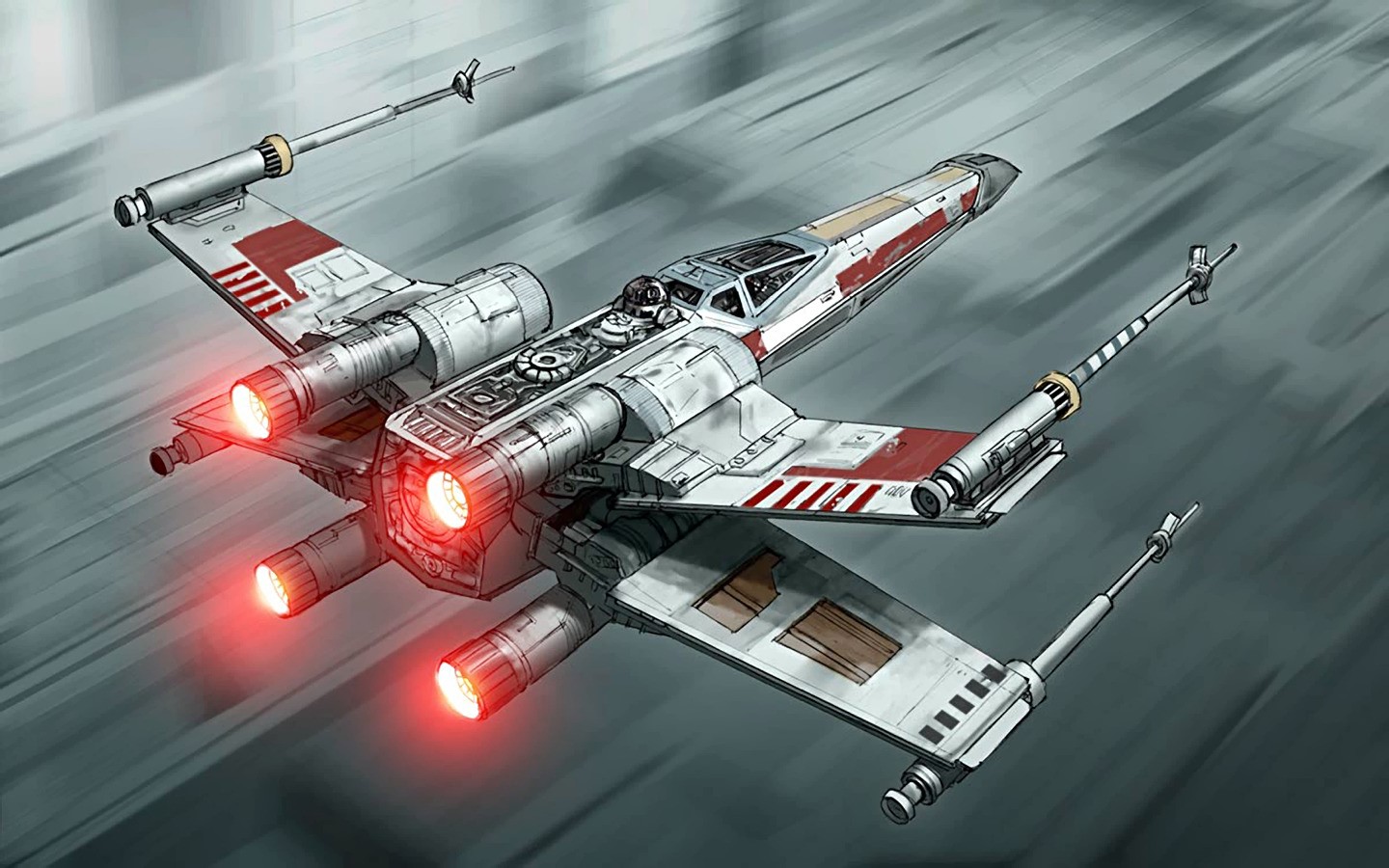 Star Wars X-Wing fighter in flight HD Wallpaper