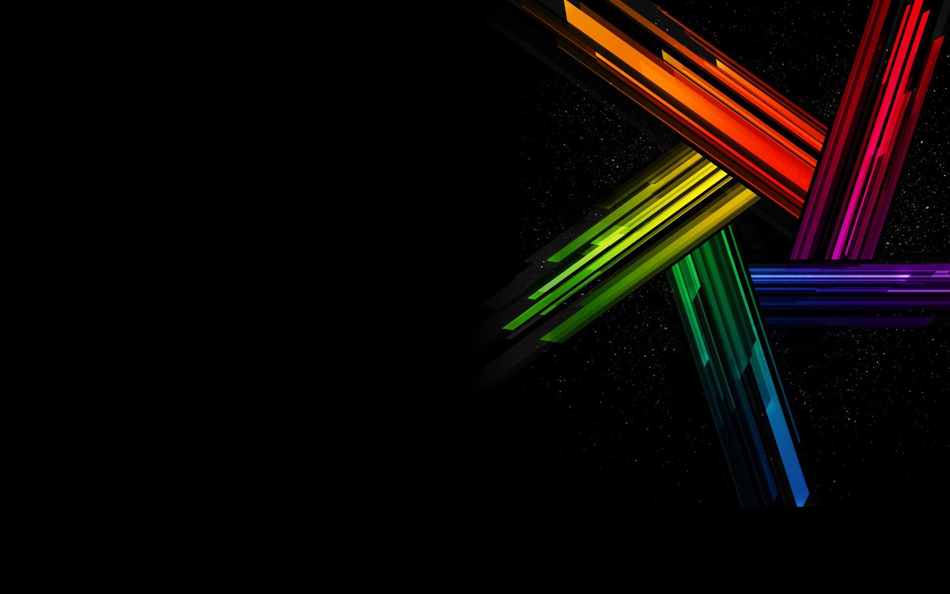 Abstract rainbow light streaks on black background HD Wallpaper