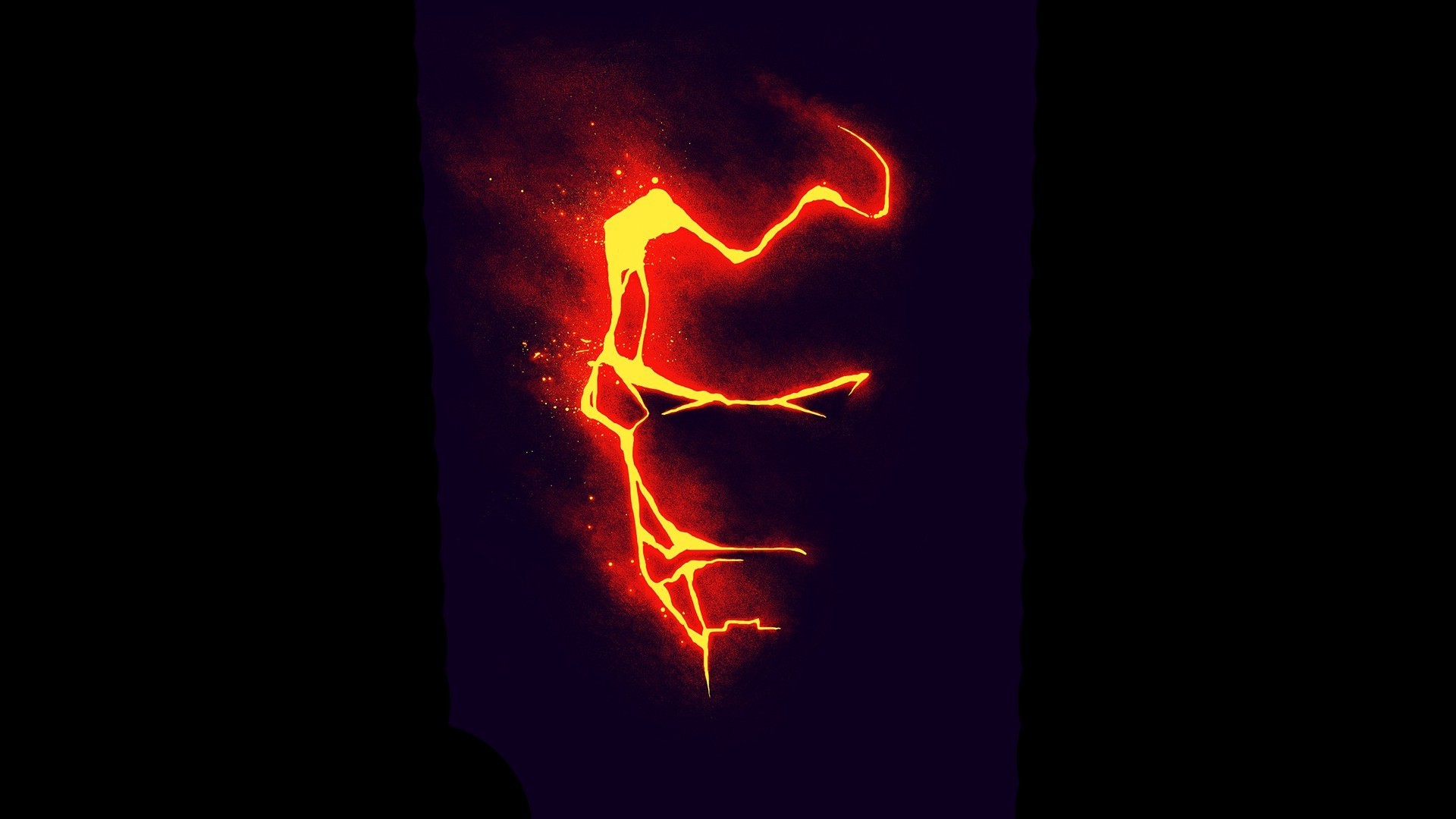 Iron Man abstract art with fire and smoke HD Wallpaper