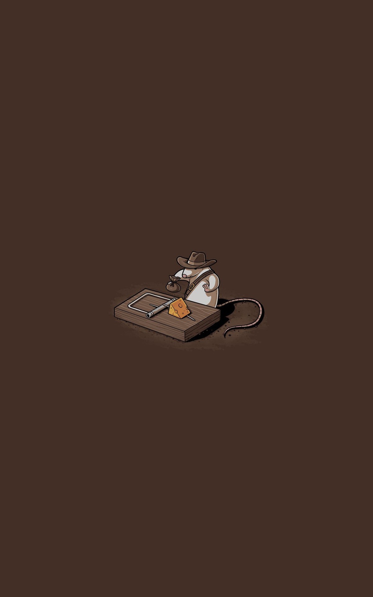 Mouse dressed as Indiana Jones on a mousetrap HD Wallpaper
