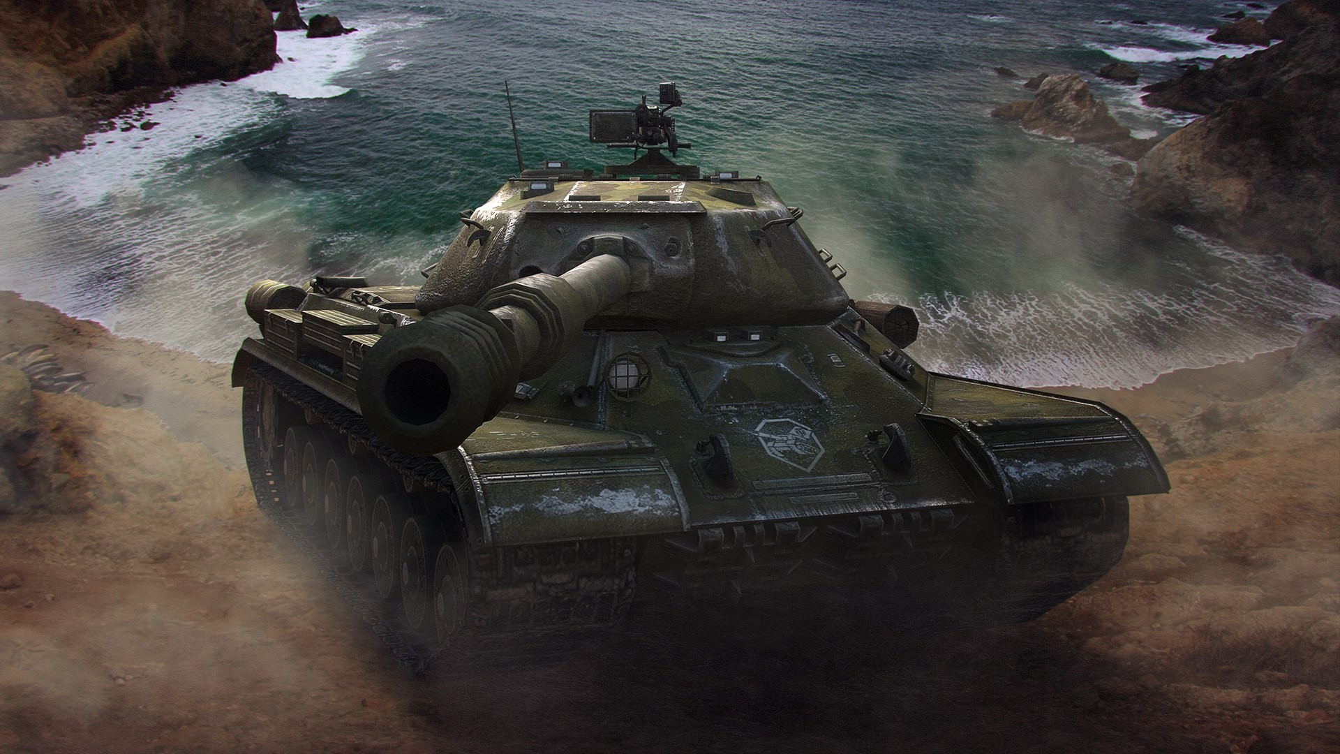 Tank from World of Tanks on a beach HD Wallpaper