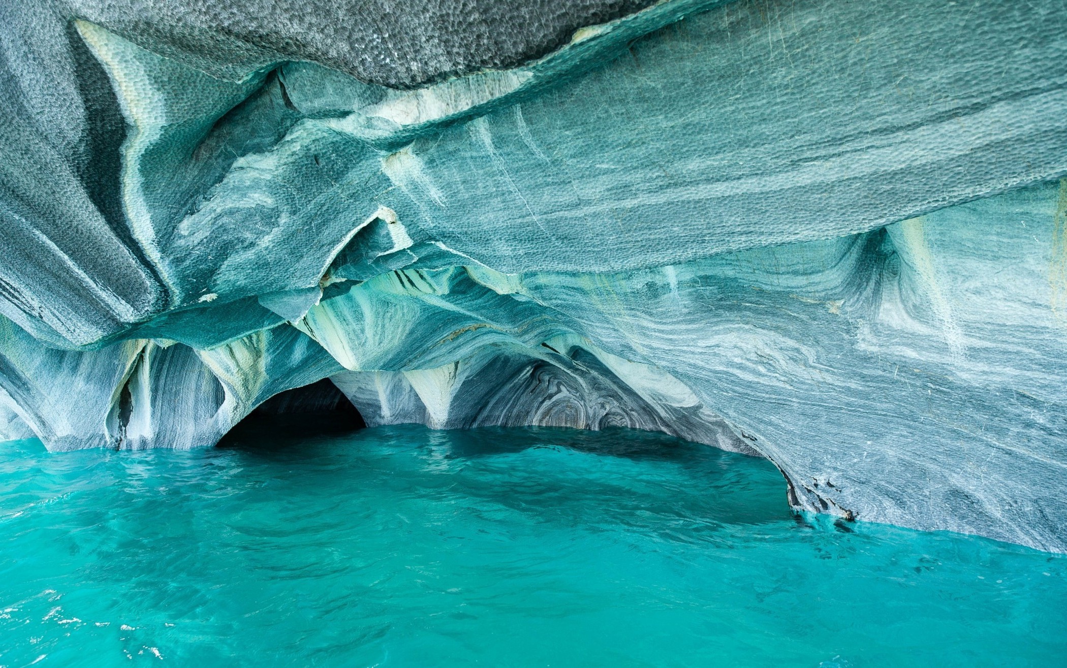 Marble Caves of Patagonia with Turquoise Water HD Wallpaper