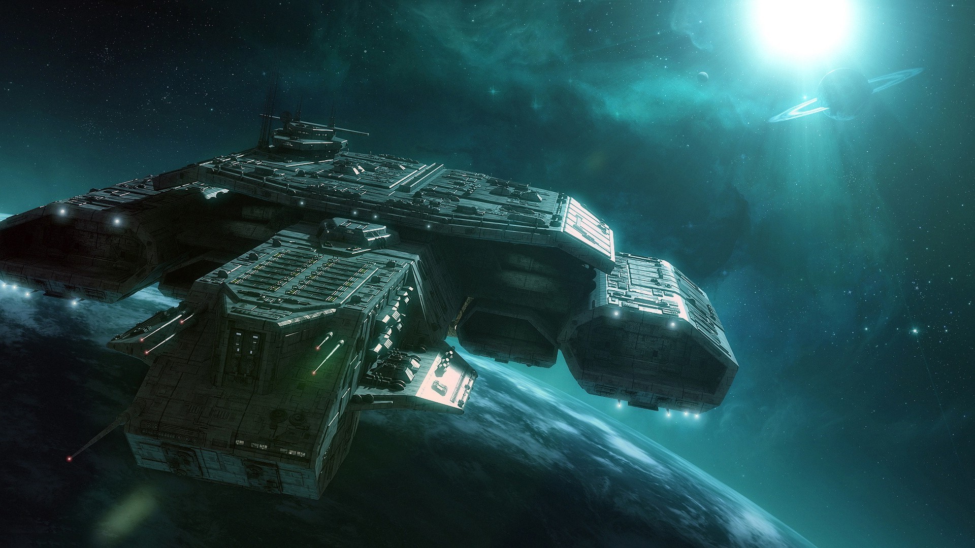 Daedalus-class battlecruiser in space HD Wallpaper