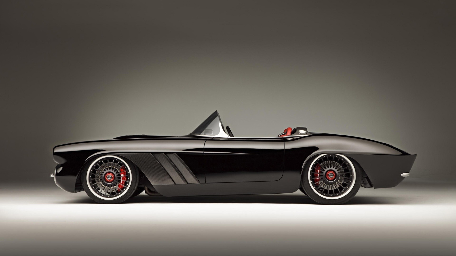 Black Chevrolet Corvette C1 Convertible HD Wallpaper