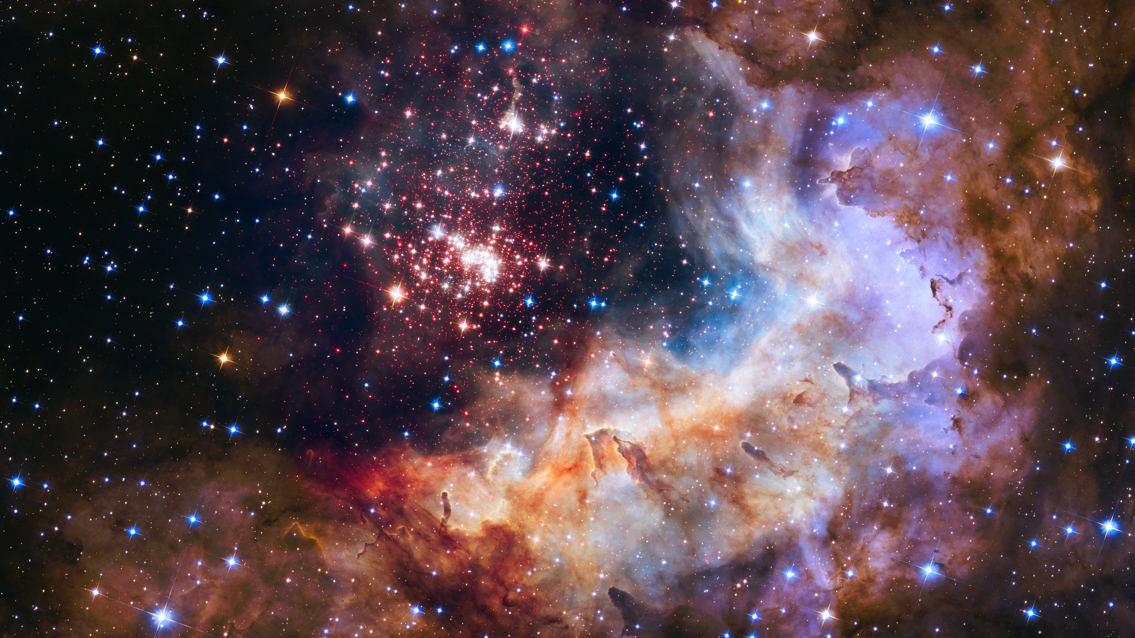 Star cluster and nebula in deep space HD Wallpaper