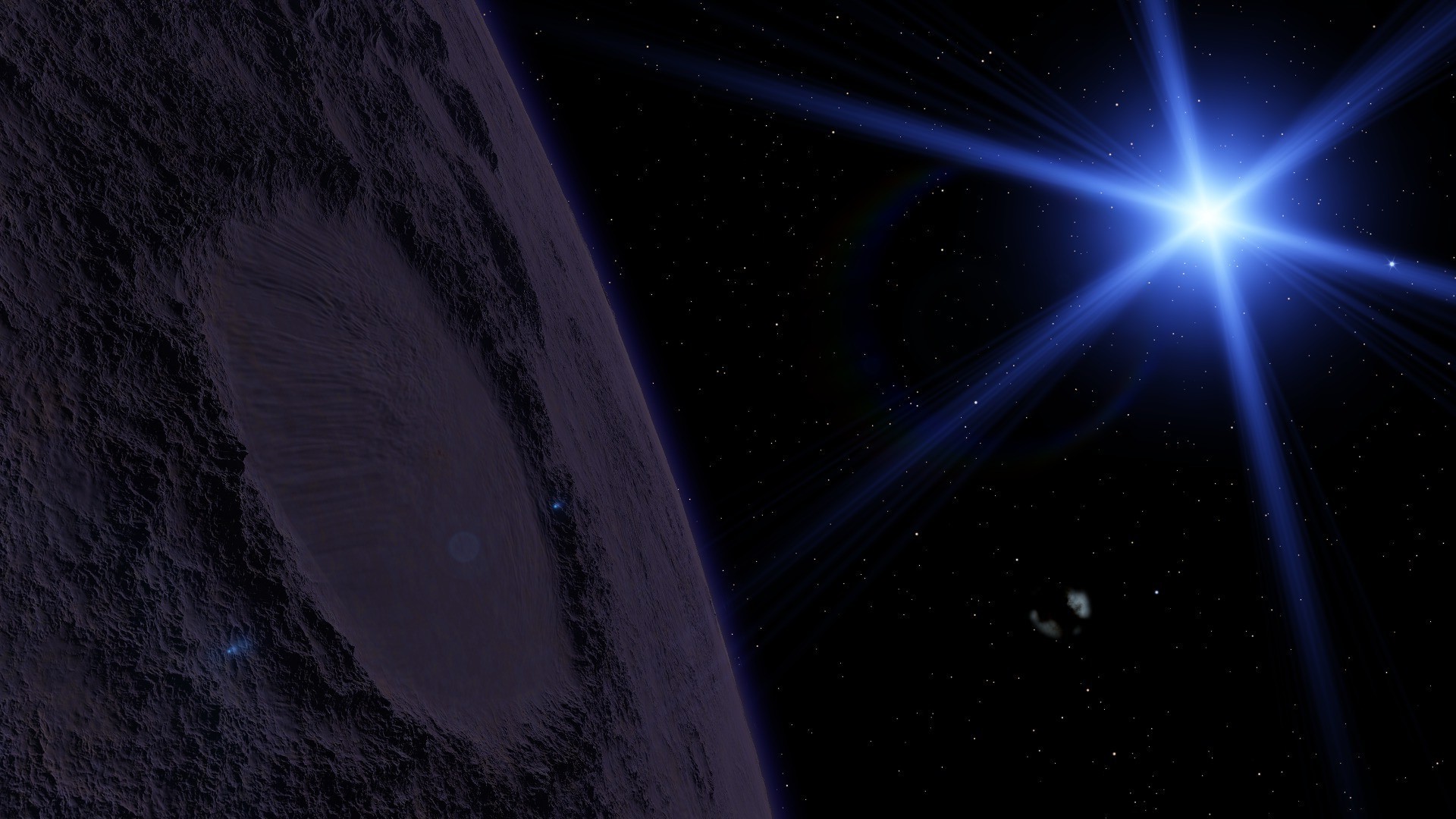 Planet and bright star in deep space HD Wallpaper