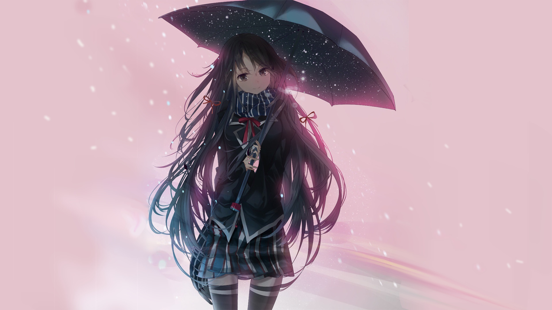 Yukino Yukinoshita from Yahari Ore no Seishun Love Comedy wa Machigatteiru holding an umbrella HD Wallpaper