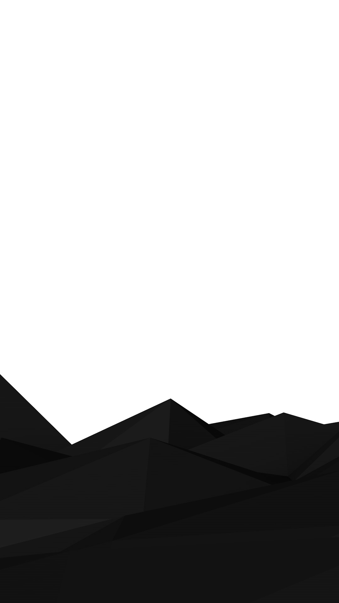Low poly black geometric landscape on white background HD Wallpaper