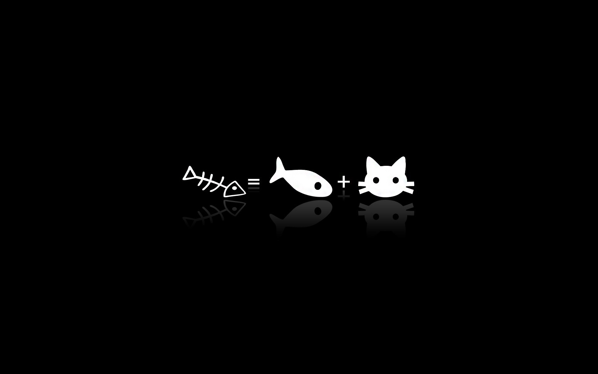 Fishbone equals fish plus cat HD Wallpaper