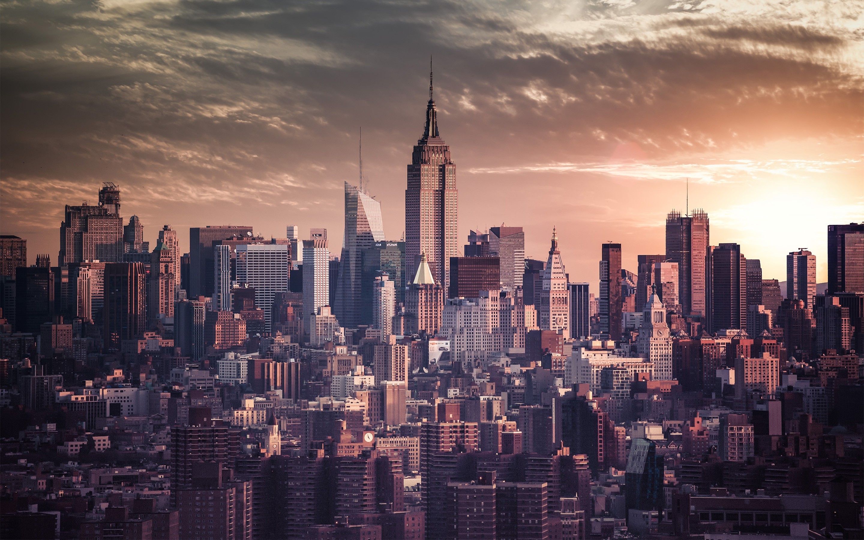 New York City Skyline at Sunrise HD Wallpaper