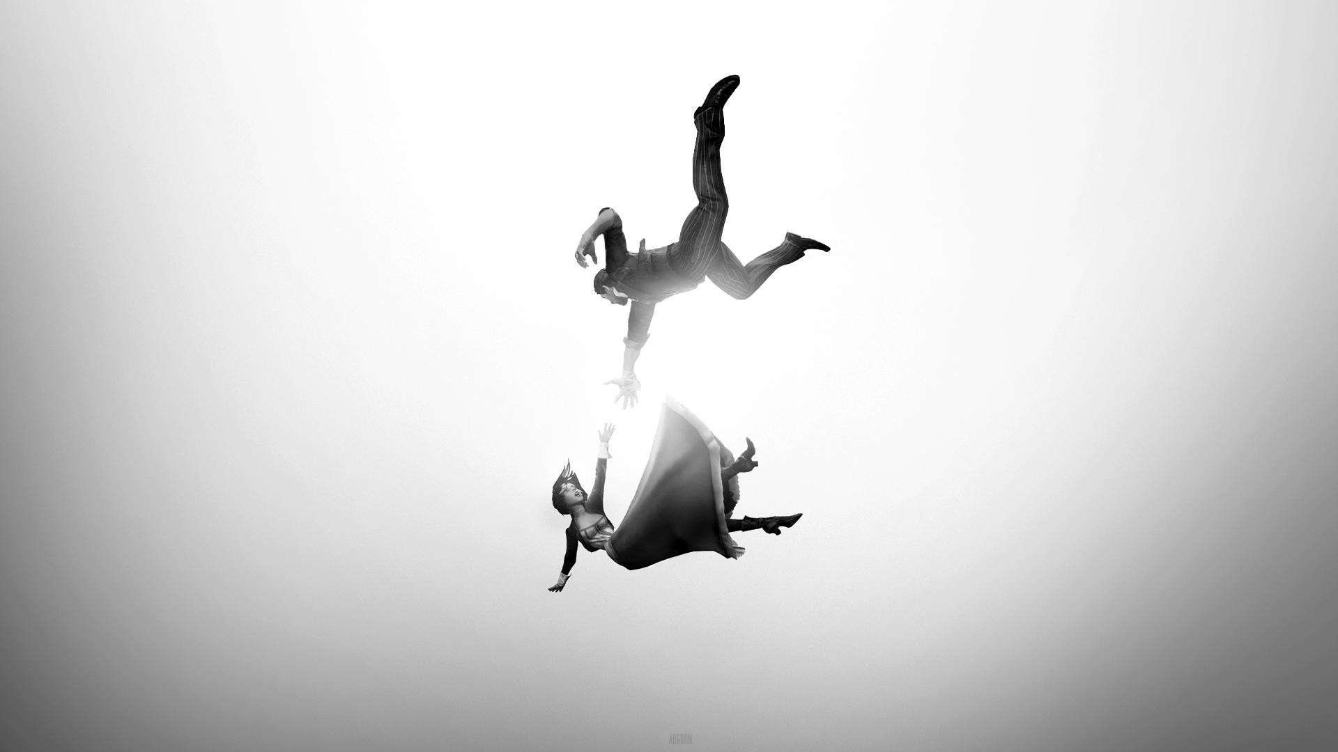 Elizabeth and Booker from BioShock Infinite falling HD Wallpaper