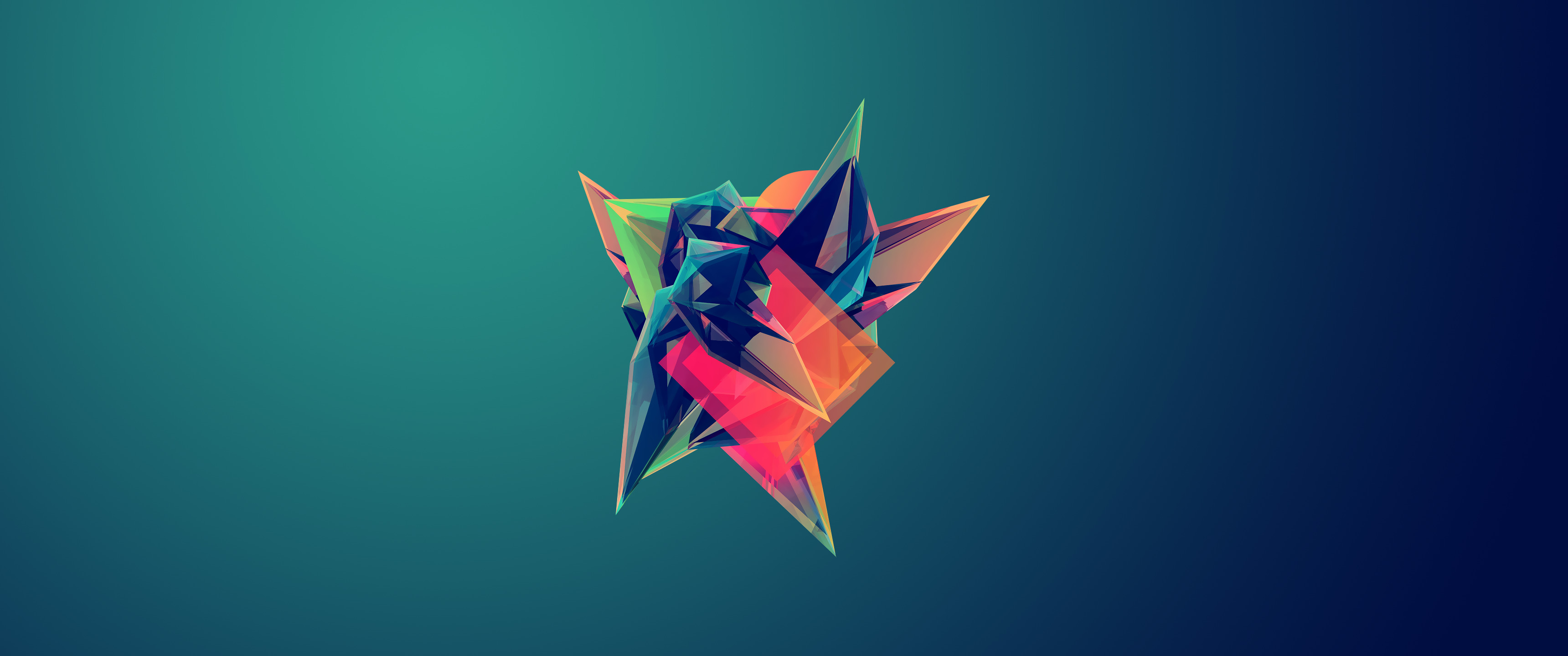 Abstract 3D Geometric Shape with Gradient Background HD Wallpaper