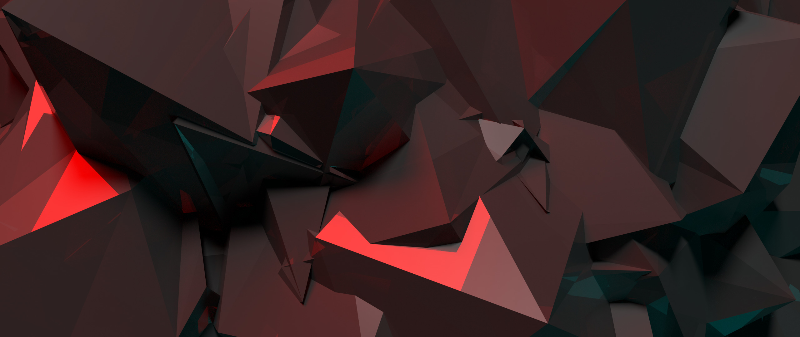 Abstract dark crystals with red light HD Wallpaper