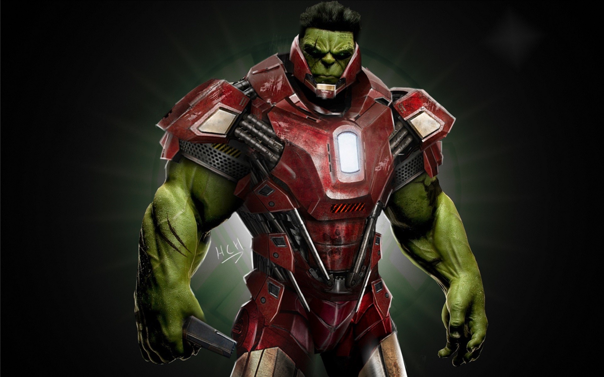 Hulk in Iron Man armor from Marvel Comics HD Wallpaper