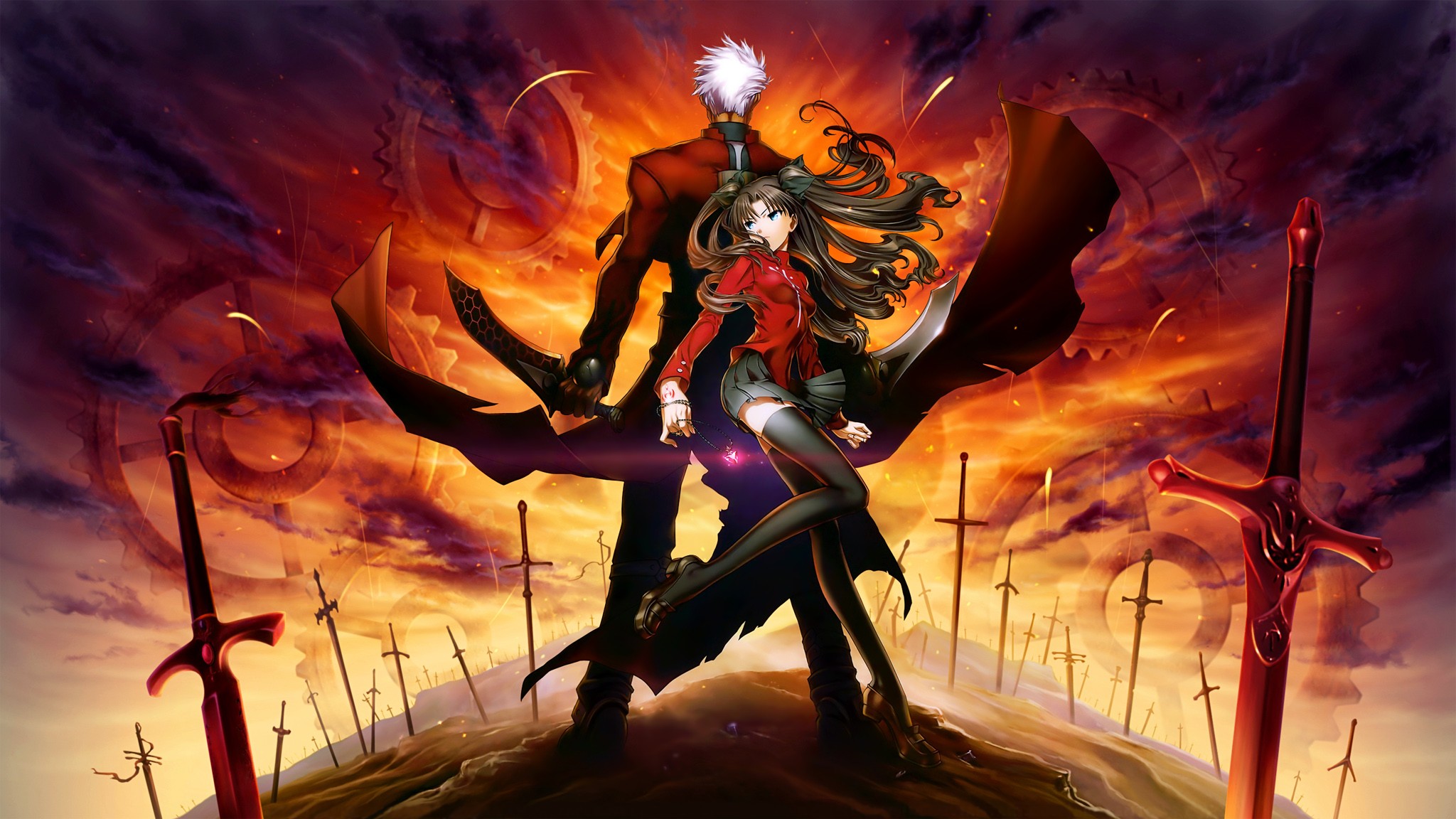 Archer and Rin Tohsaka from Fate/stay night HD Wallpaper