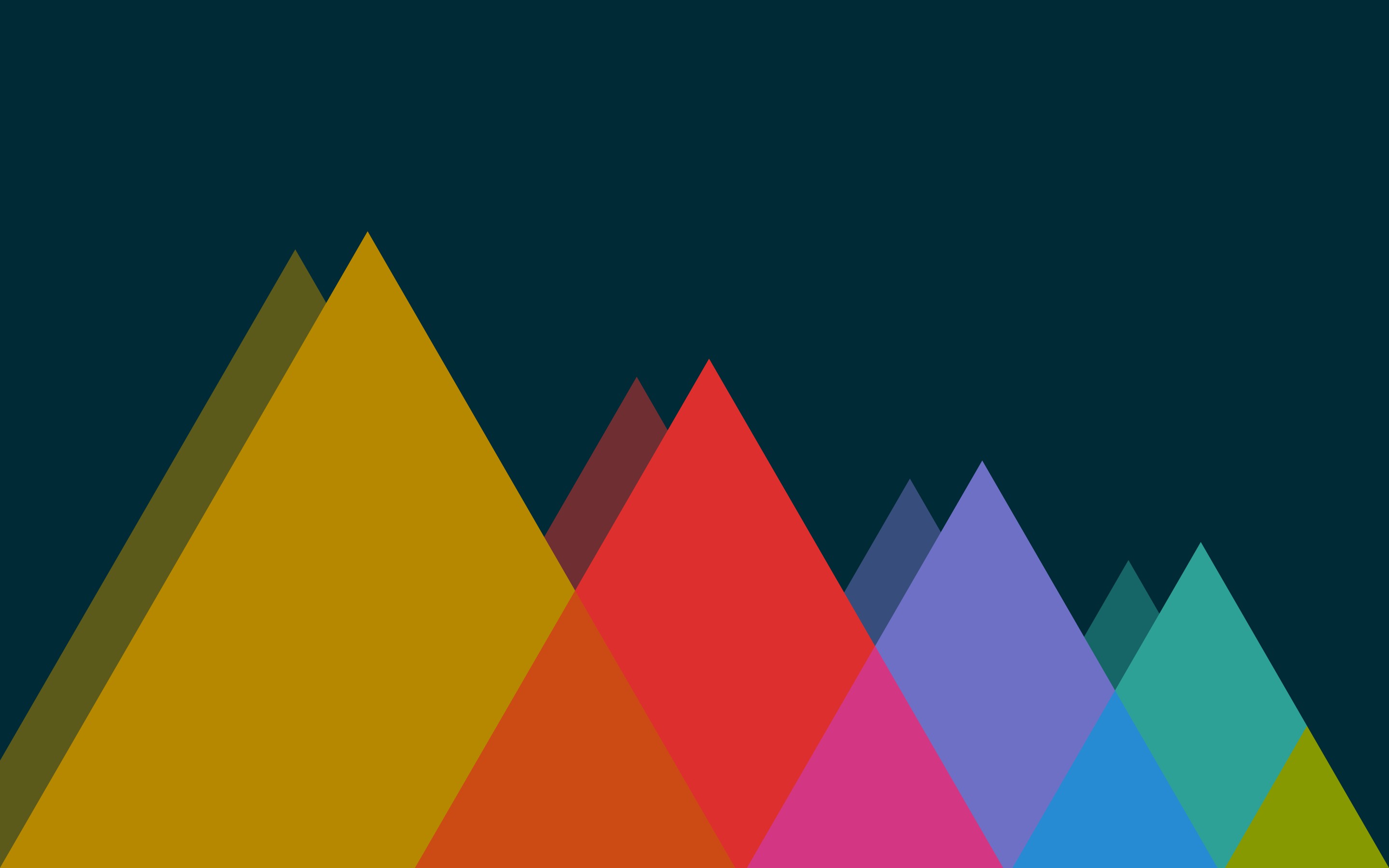 Minimalist mountain range with solarized colors HD Wallpaper