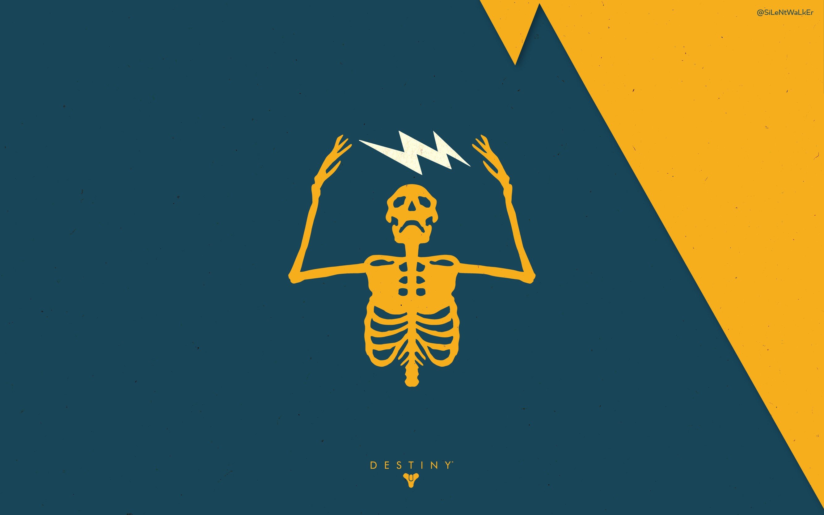 Destiny skeleton with lightning bolt HD Wallpaper