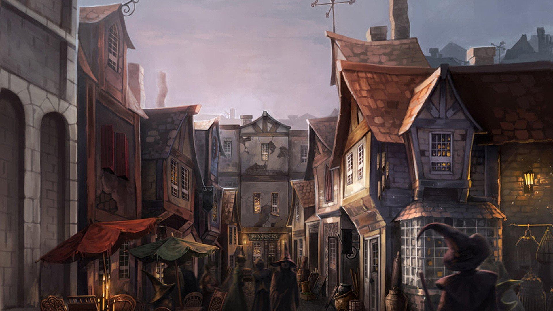 Diagon Alley from Harry Potter fantasy art HD Wallpaper