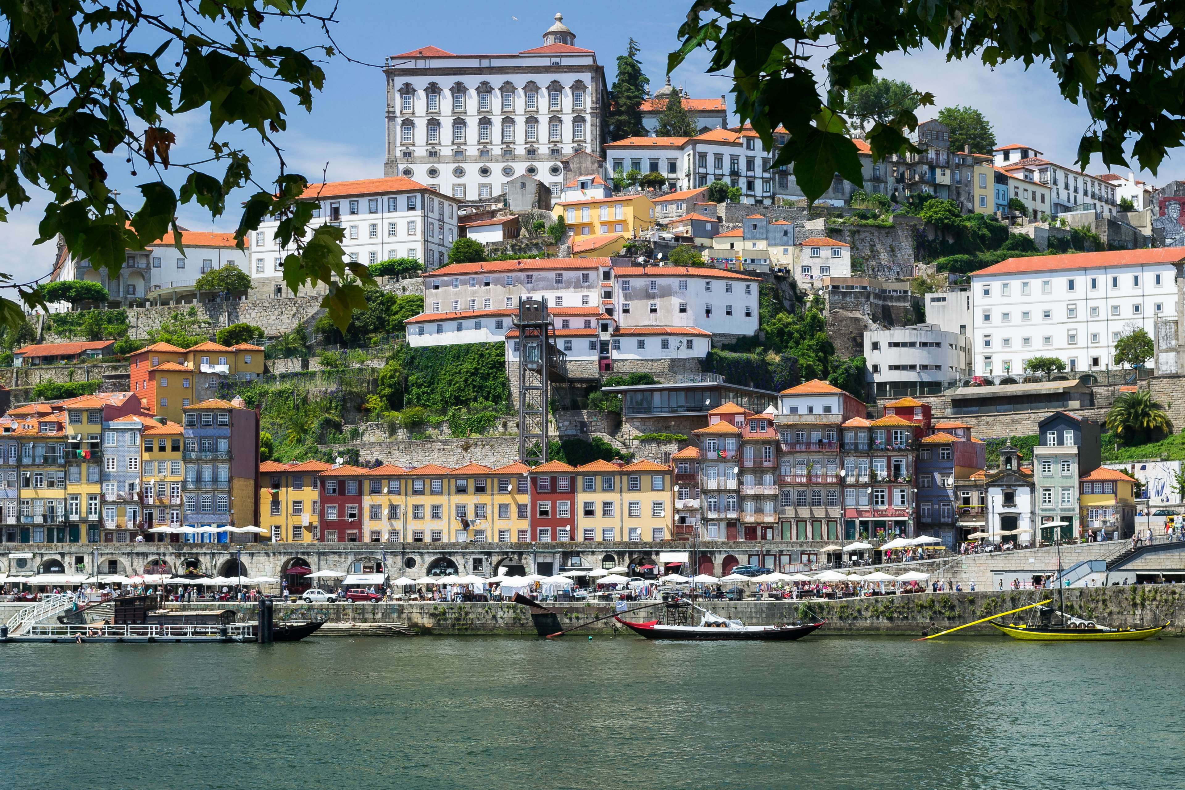 Ribeira district in Porto, Portugal along the Douro River HD Wallpaper