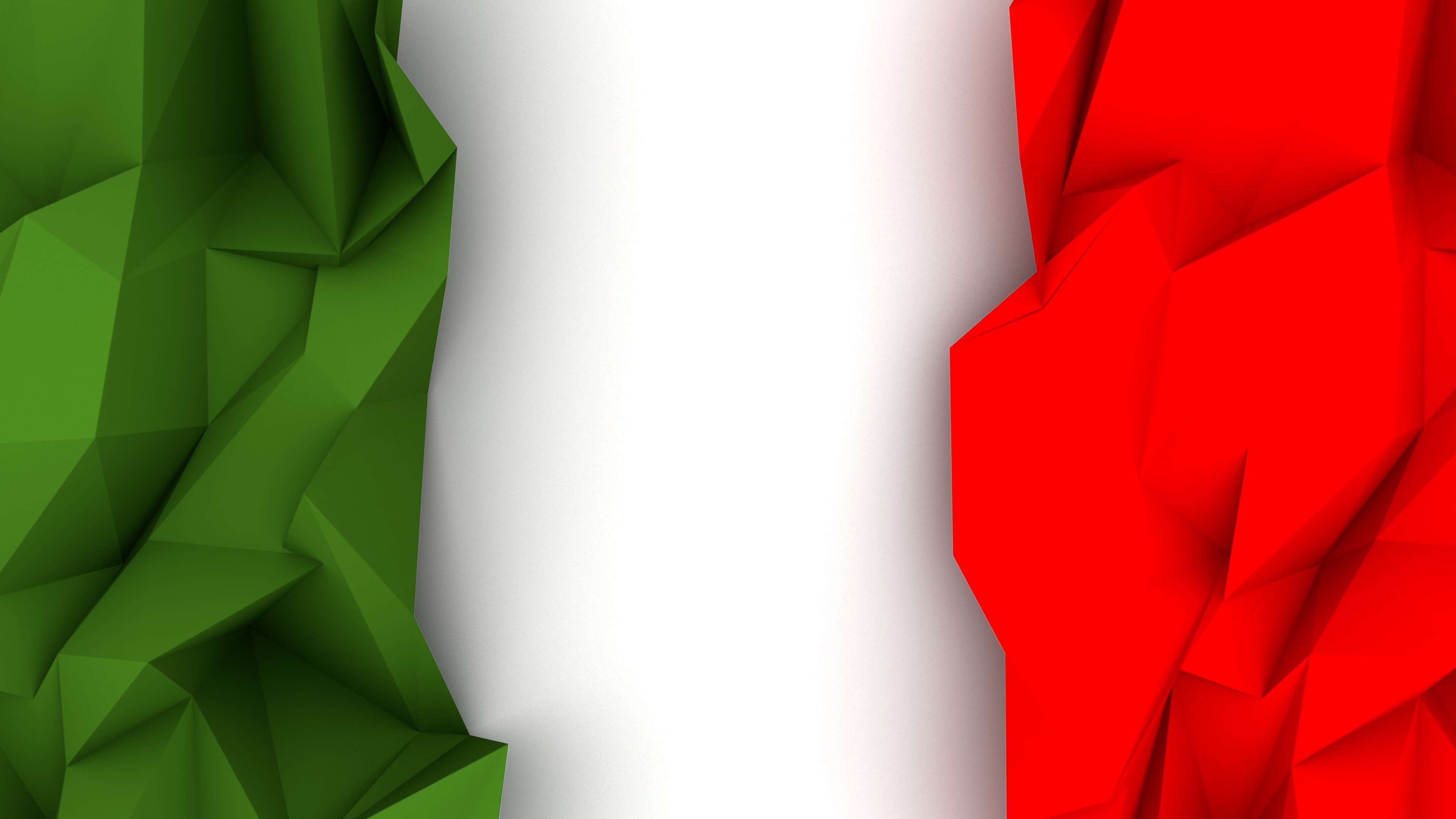 Italy flag abstract low poly 4K HD Wallpaper
