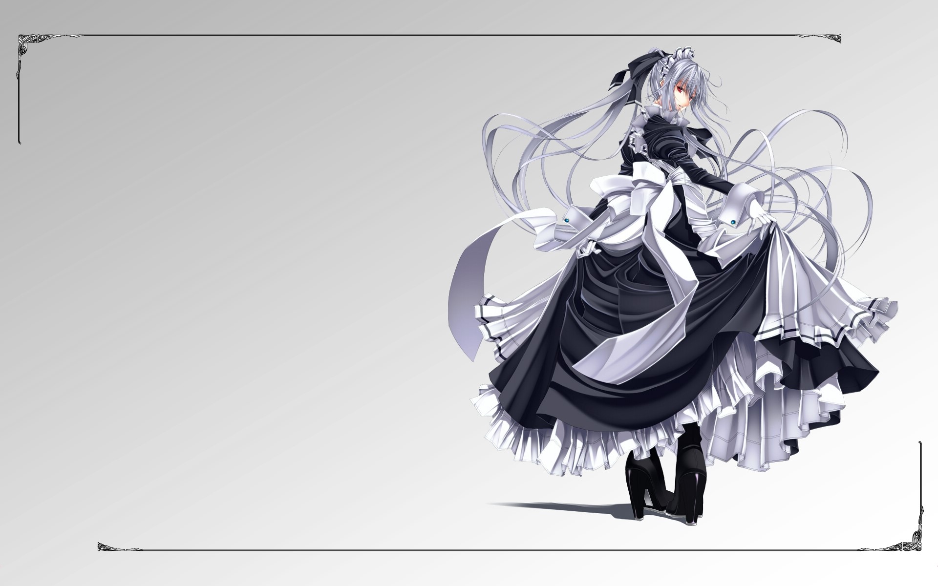 Girl in a Maid Dress HD Wallpaper