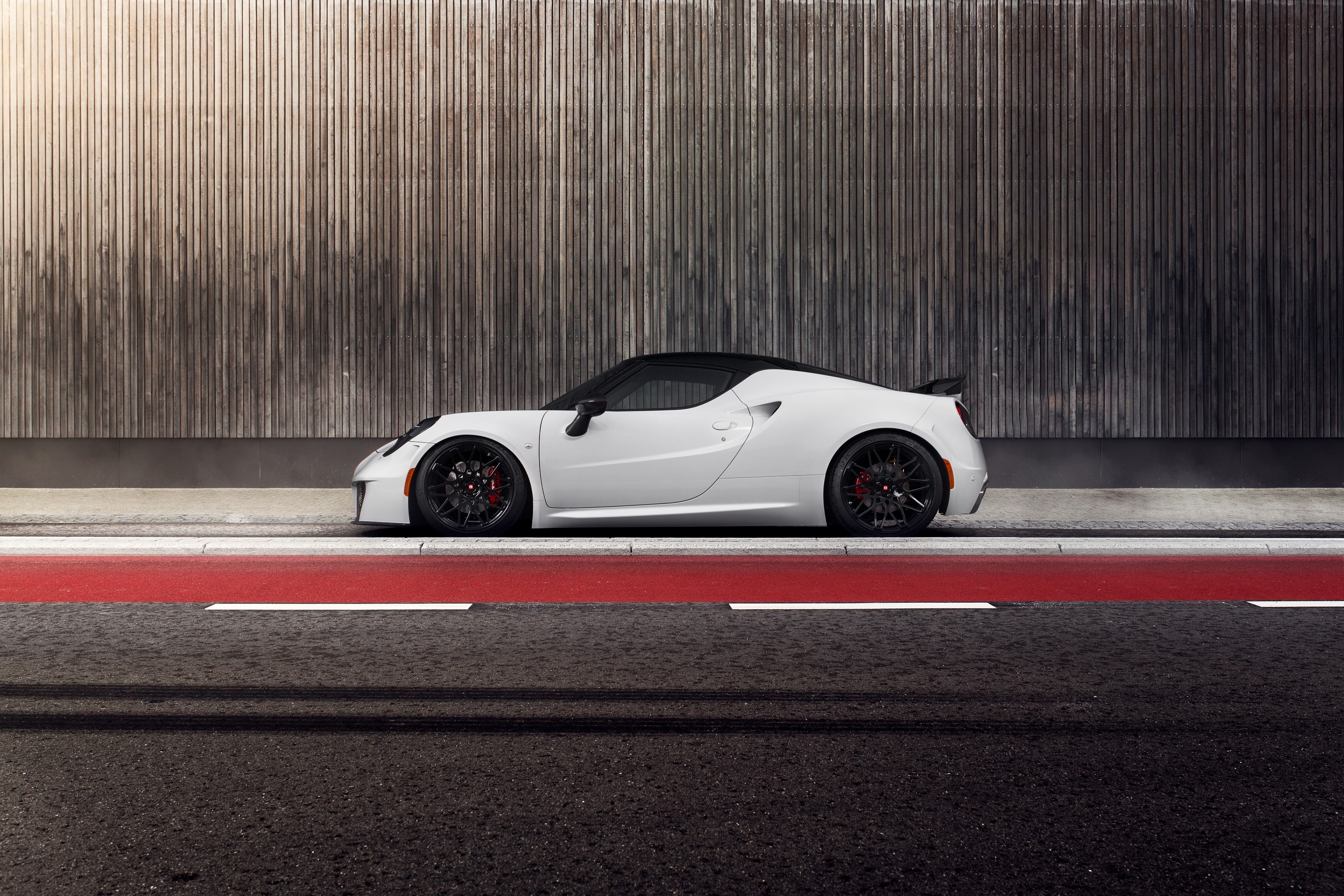 Pogea Racing Alfa Romeo 4C side view HD Wallpaper