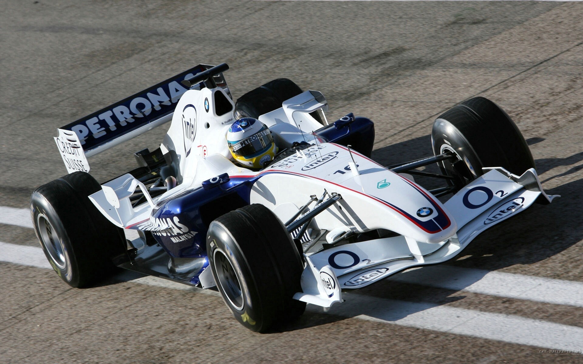 BMW Sauber F1.08 Formula 1 Race Car on Track HD Wallpaper