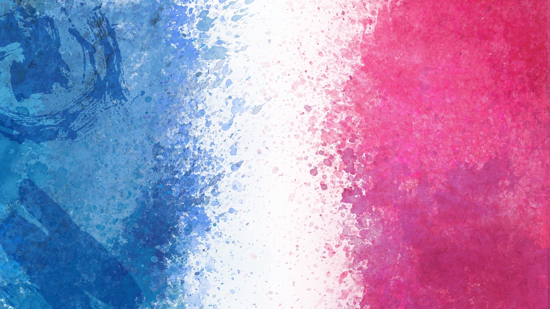 Abstract watercolor splashes of blue, white, and pink HD Wallpaper