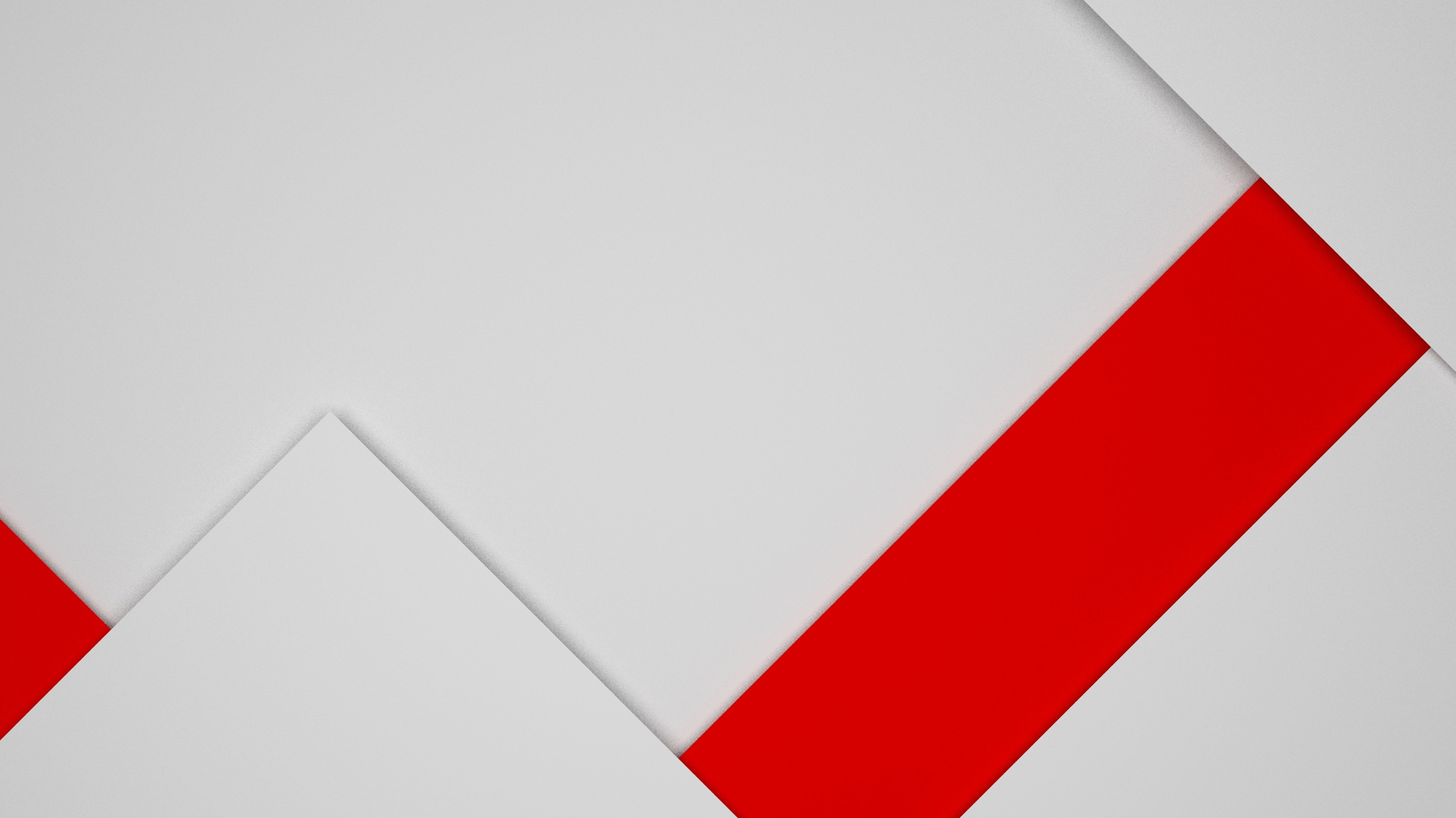 Abstract material design with red and white geometric shapes HD Wallpaper
