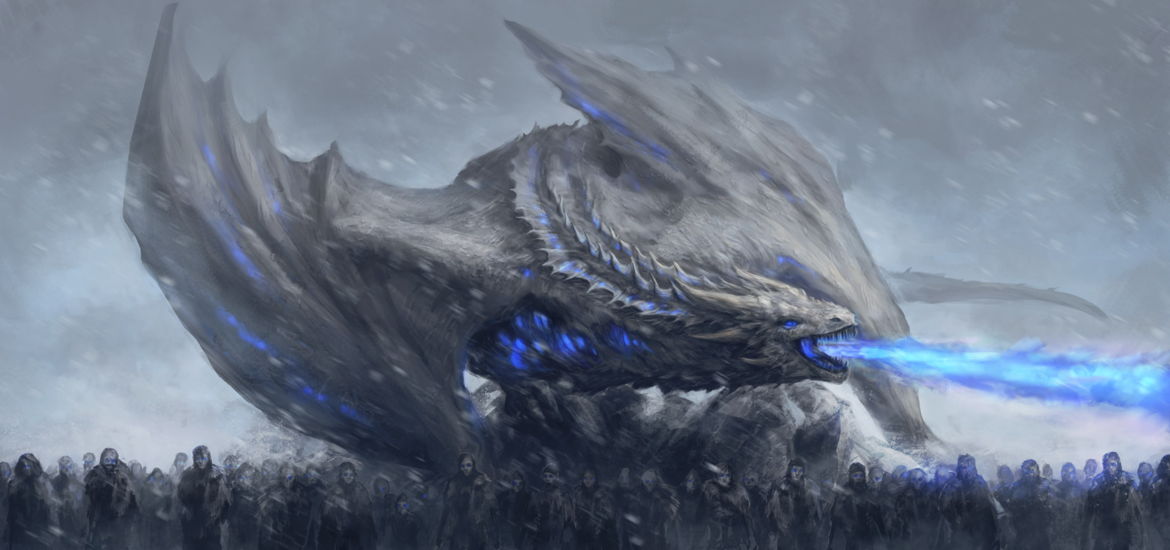 White Walker Dragon from Game of Thrones HD Wallpaper