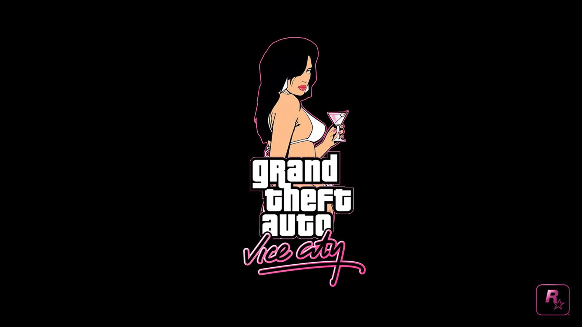 Grand Theft Auto Vice City logo with woman HD Wallpaper