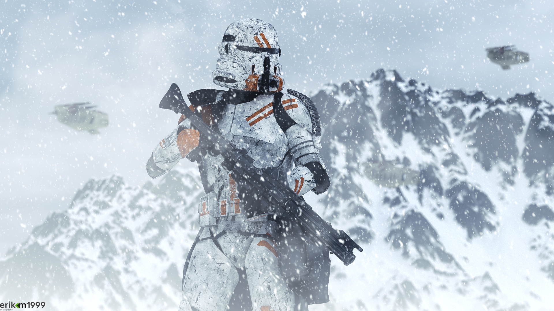 Clone Trooper in a Snowstorm HD Wallpaper