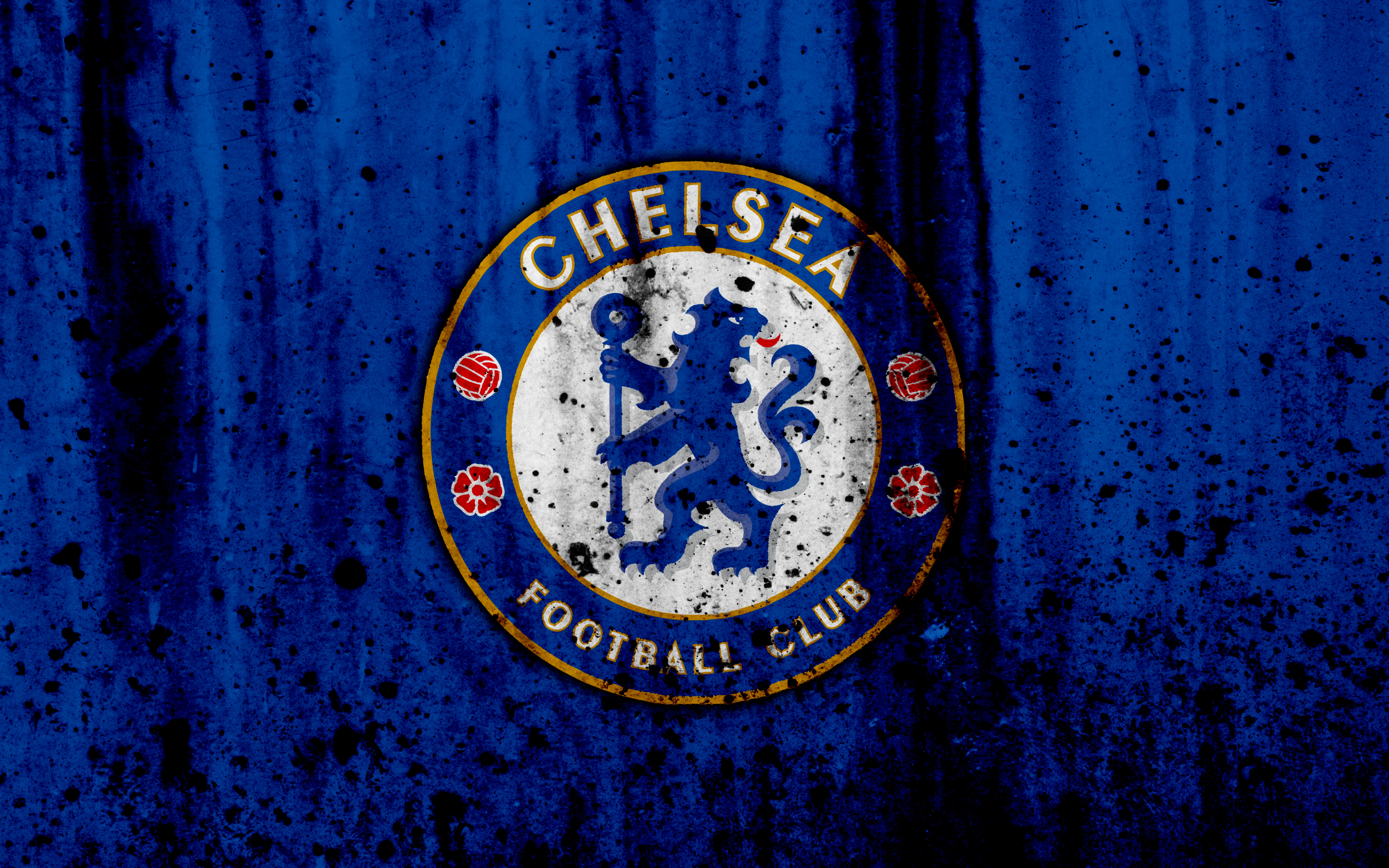 Chelsea Football Club logo on blue background HD Wallpaper